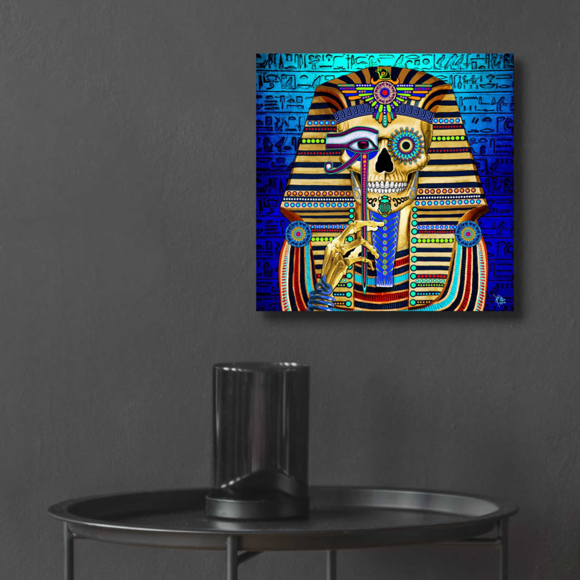 Epic Art 'Funky Bone Pharaoh' by Fusion Idol Arts, Acrylic Glass Wall Art,12x12