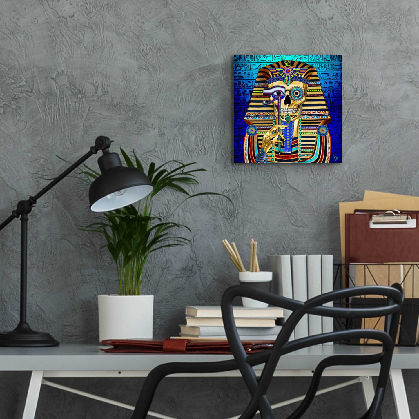 Epic Art 'Funky Bone Pharaoh' by Fusion Idol Arts, Acrylic Glass Wall Art,12x12