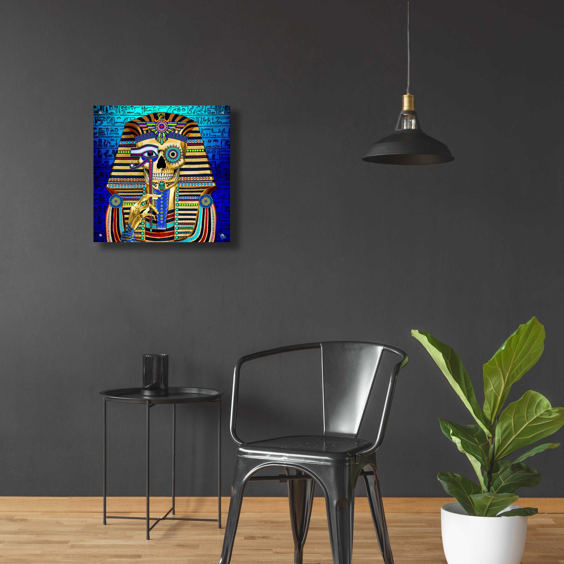 Epic Art 'Funky Bone Pharaoh' by Fusion Idol Arts, Acrylic Glass Wall Art,24x24