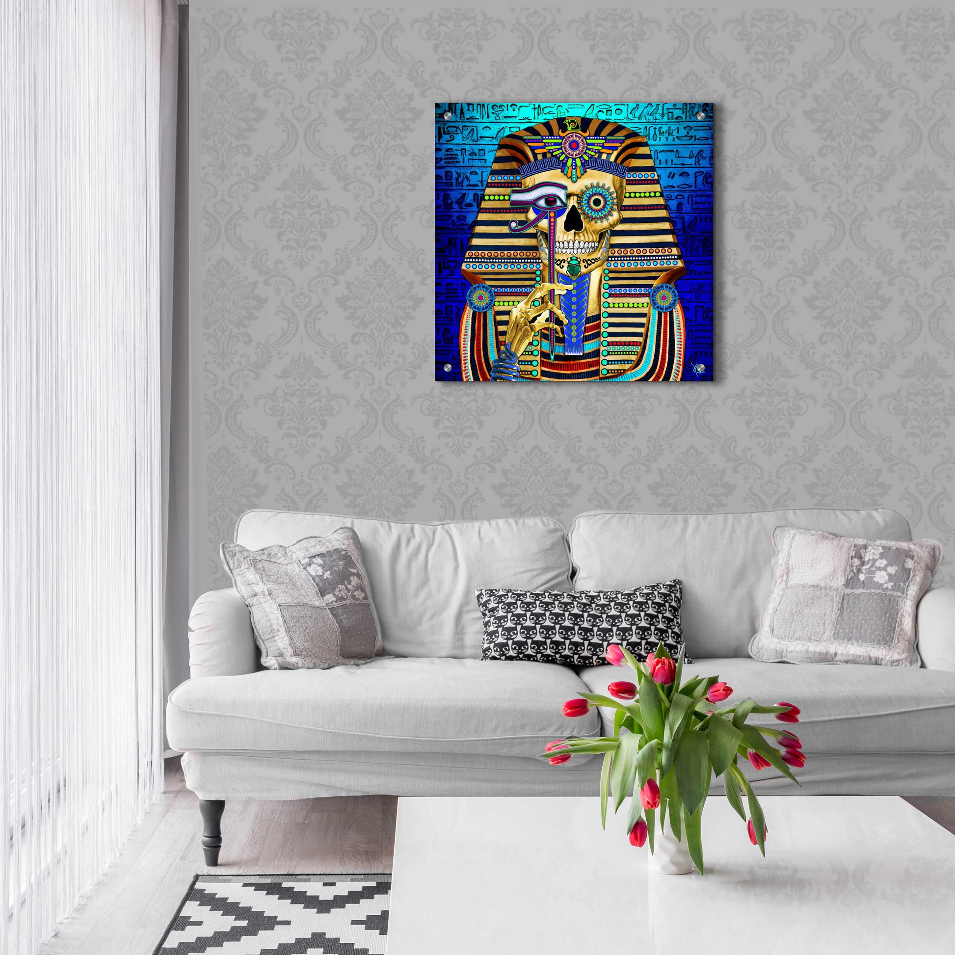 Epic Art 'Funky Bone Pharaoh' by Fusion Idol Arts, Acrylic Glass Wall Art,24x24