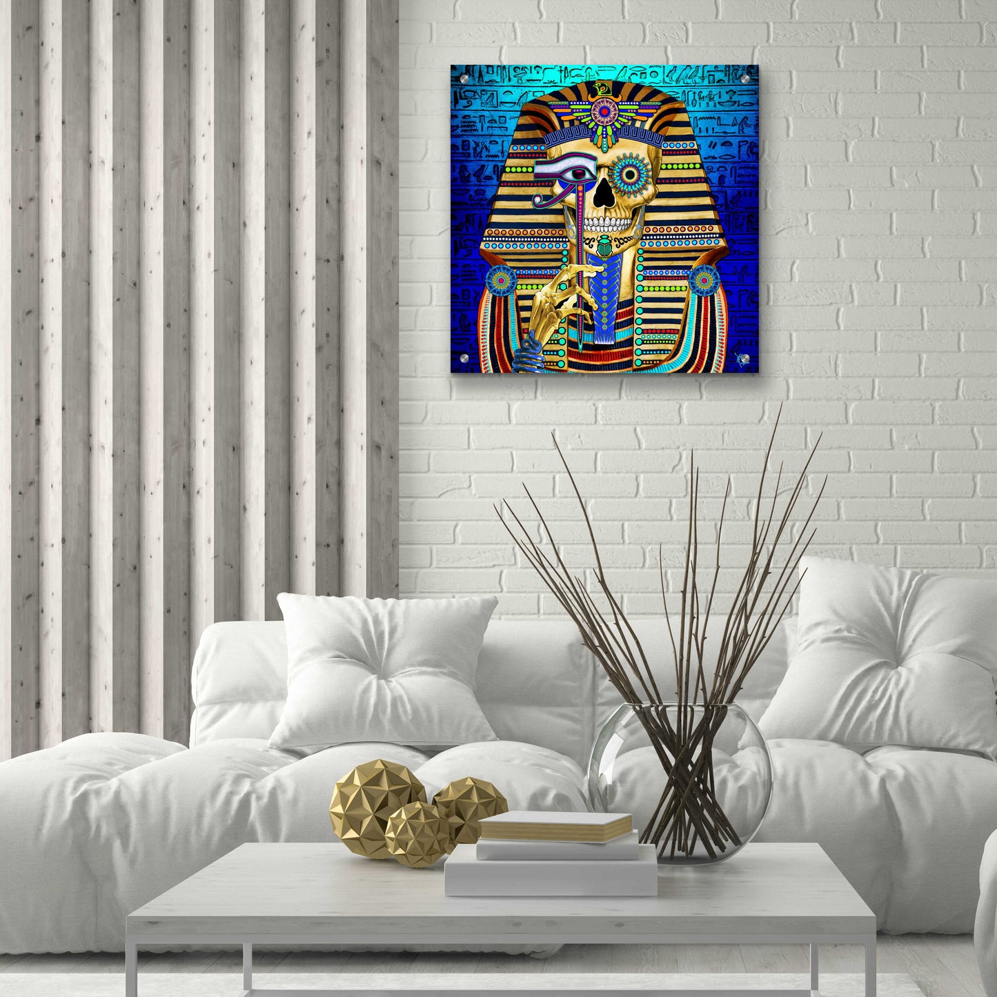 Epic Art 'Funky Bone Pharaoh' by Fusion Idol Arts, Acrylic Glass Wall Art,24x24