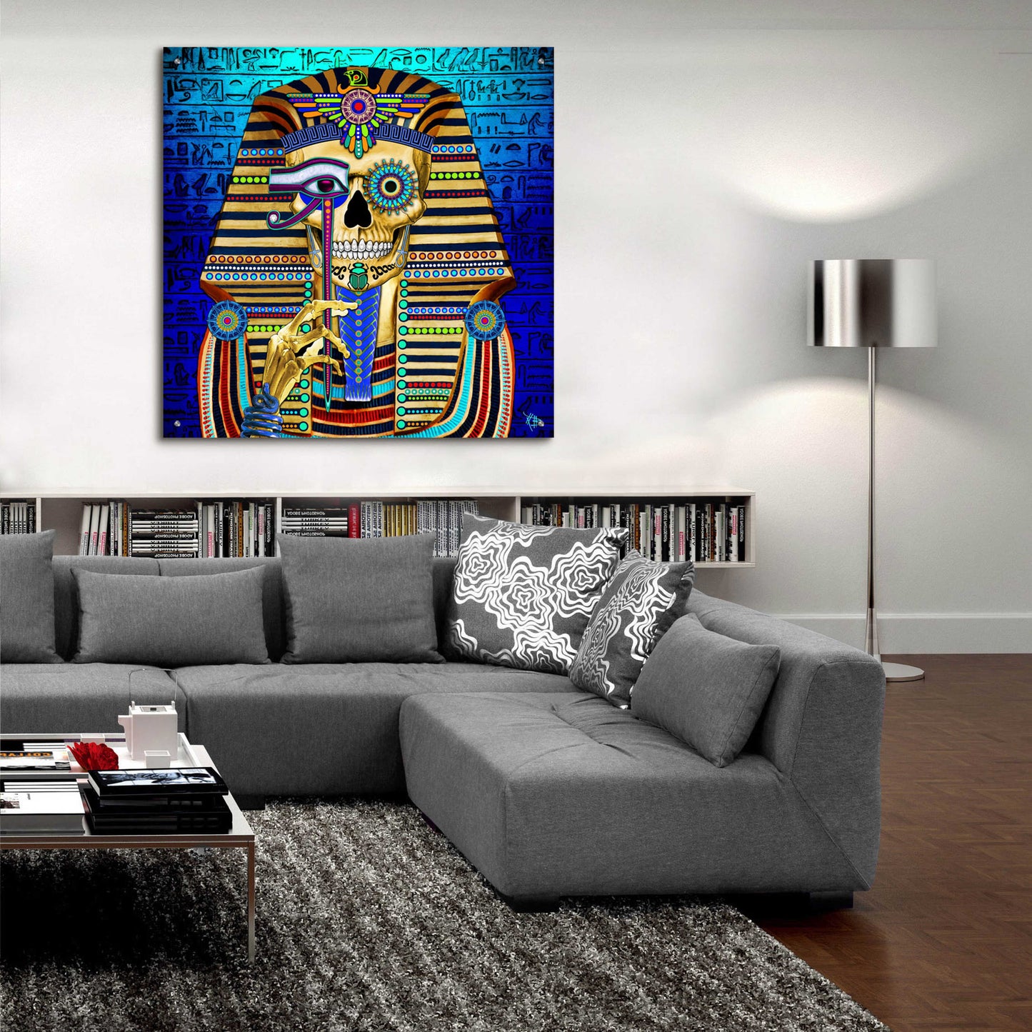 Epic Art 'Funky Bone Pharaoh' by Fusion Idol Arts, Acrylic Glass Wall Art,36x36