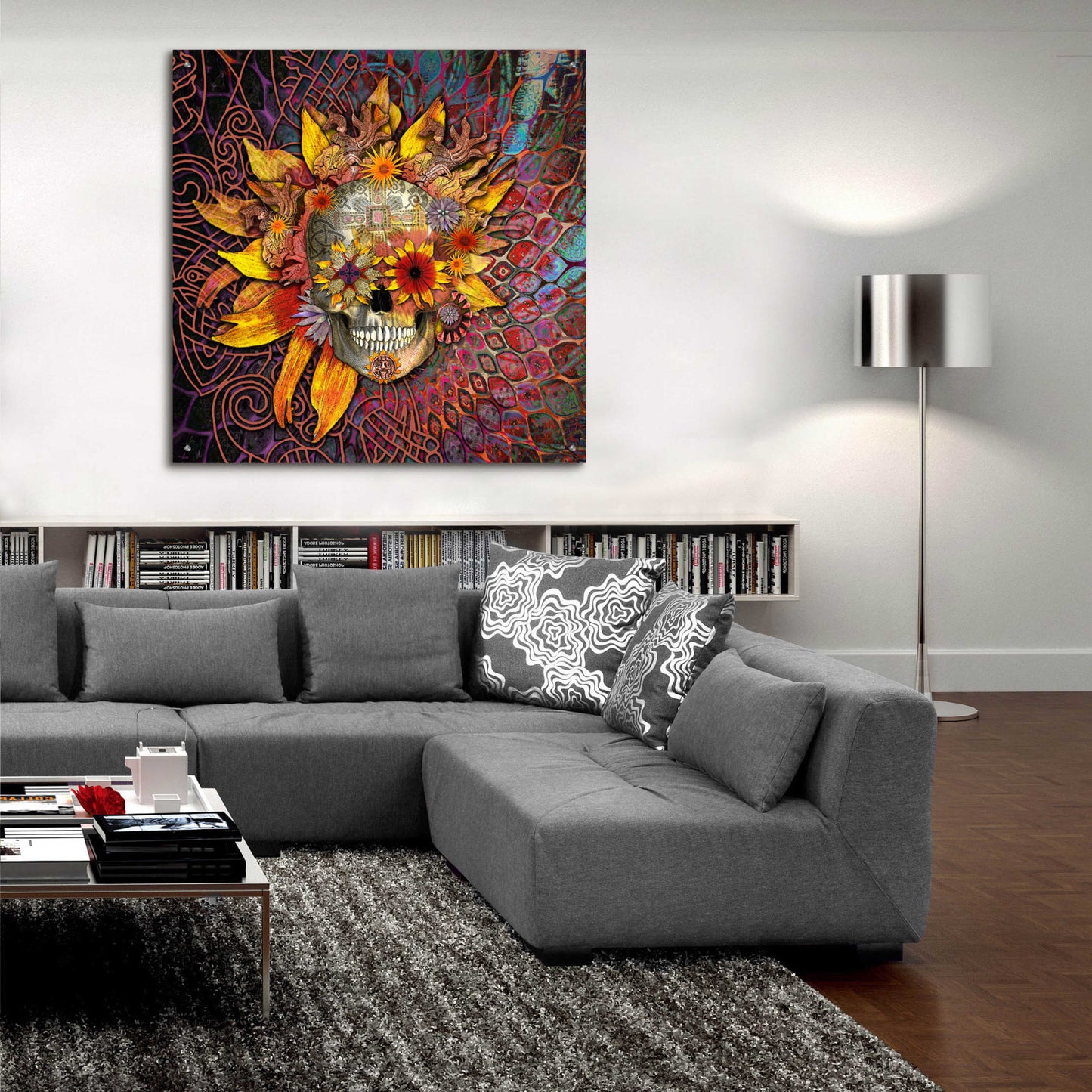 Epic Art 'Origins Botaniskull' by Fusion Idol Arts, Acrylic Glass Wall Art,36x36