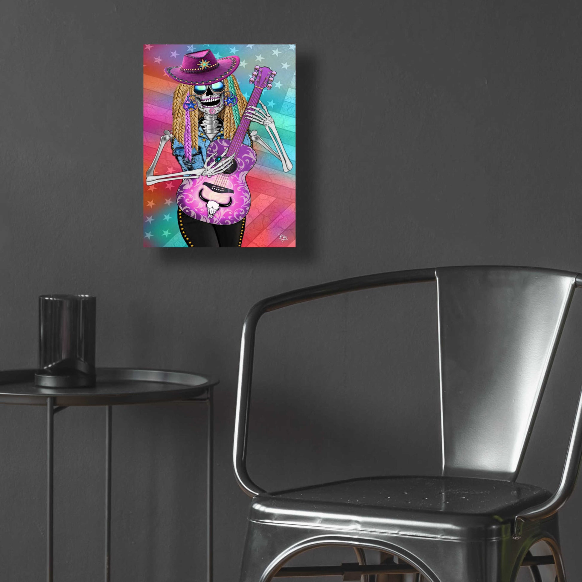 Epic Art 'Scary Underwood Country Girl Sugar Skull' by Fusion Idol Arts, Acrylic Glass Wall Art,12x16