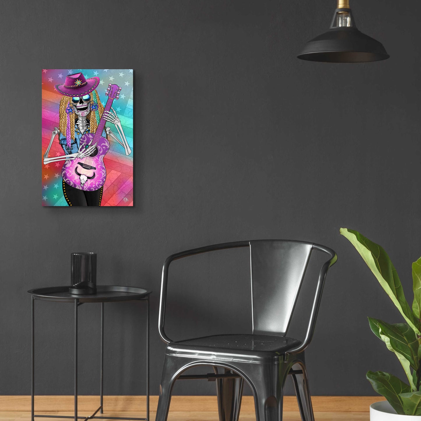 Epic Art 'Scary Underwood Country Girl Sugar Skull' by Fusion Idol Arts, Acrylic Glass Wall Art,16x24