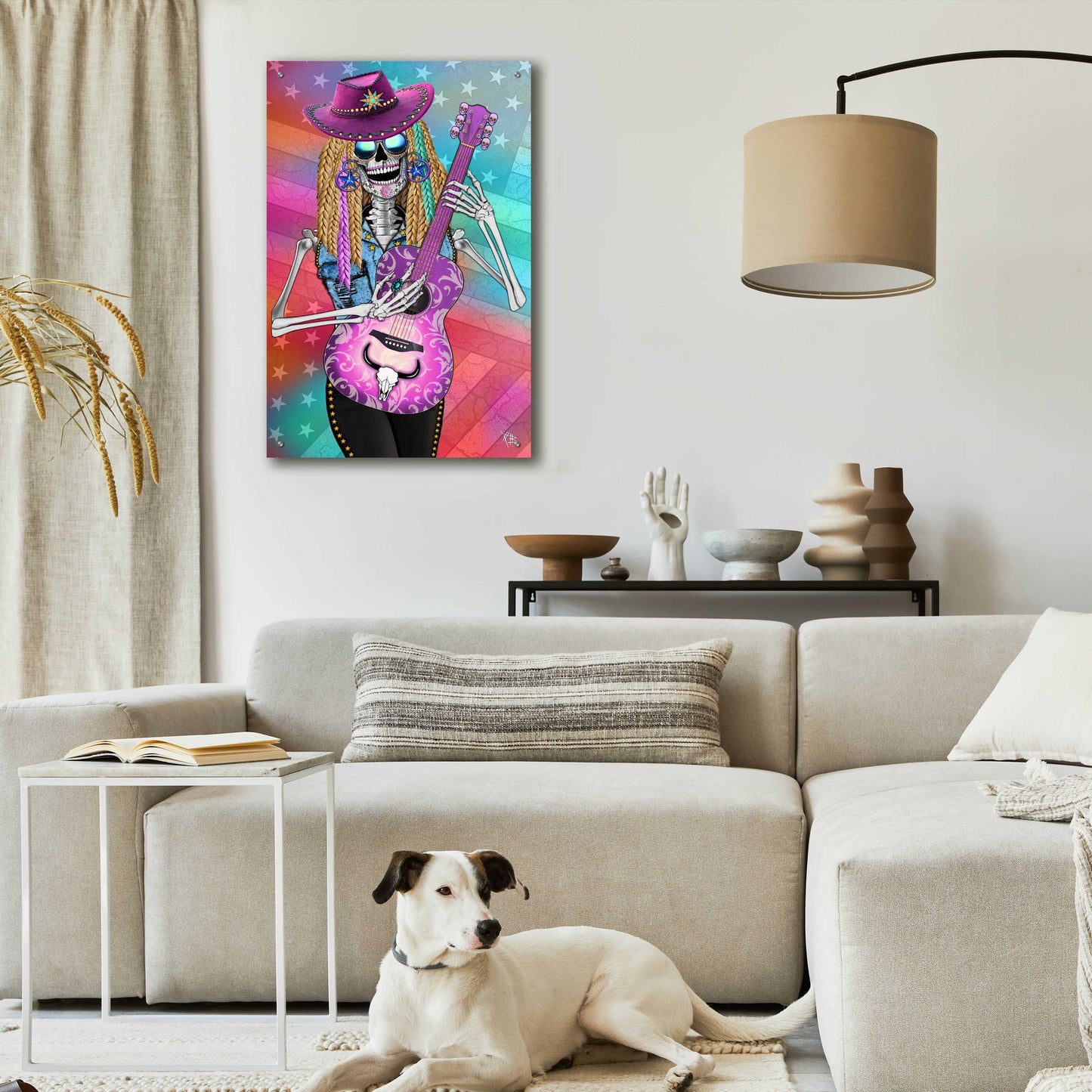 Epic Art 'Scary Underwood Country Girl Sugar Skull' by Fusion Idol Arts, Acrylic Glass Wall Art,24x36