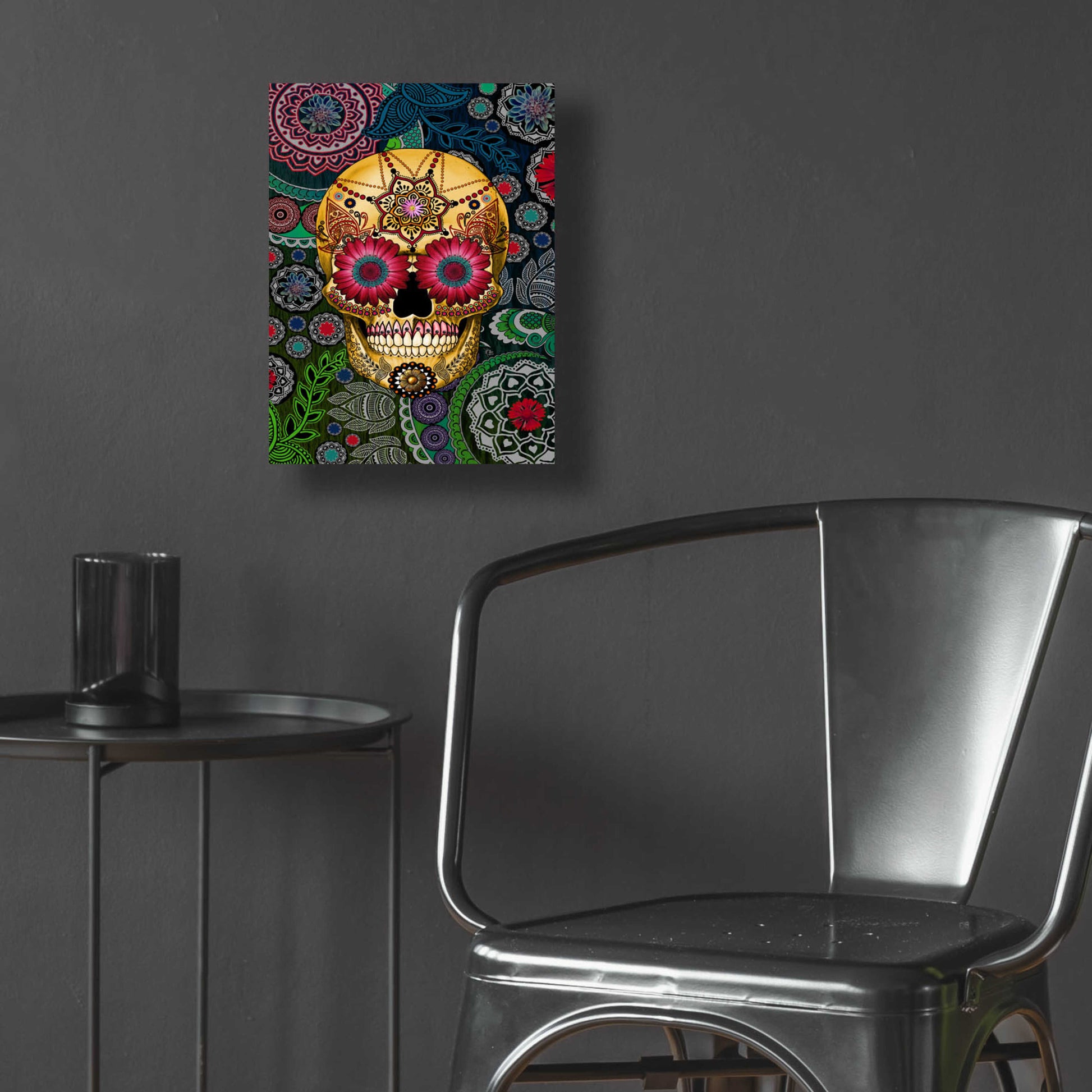 Epic Art 'Sugar Skull Paisley Garden' by Fusion Idol Arts, Acrylic Glass Wall Art,12x16