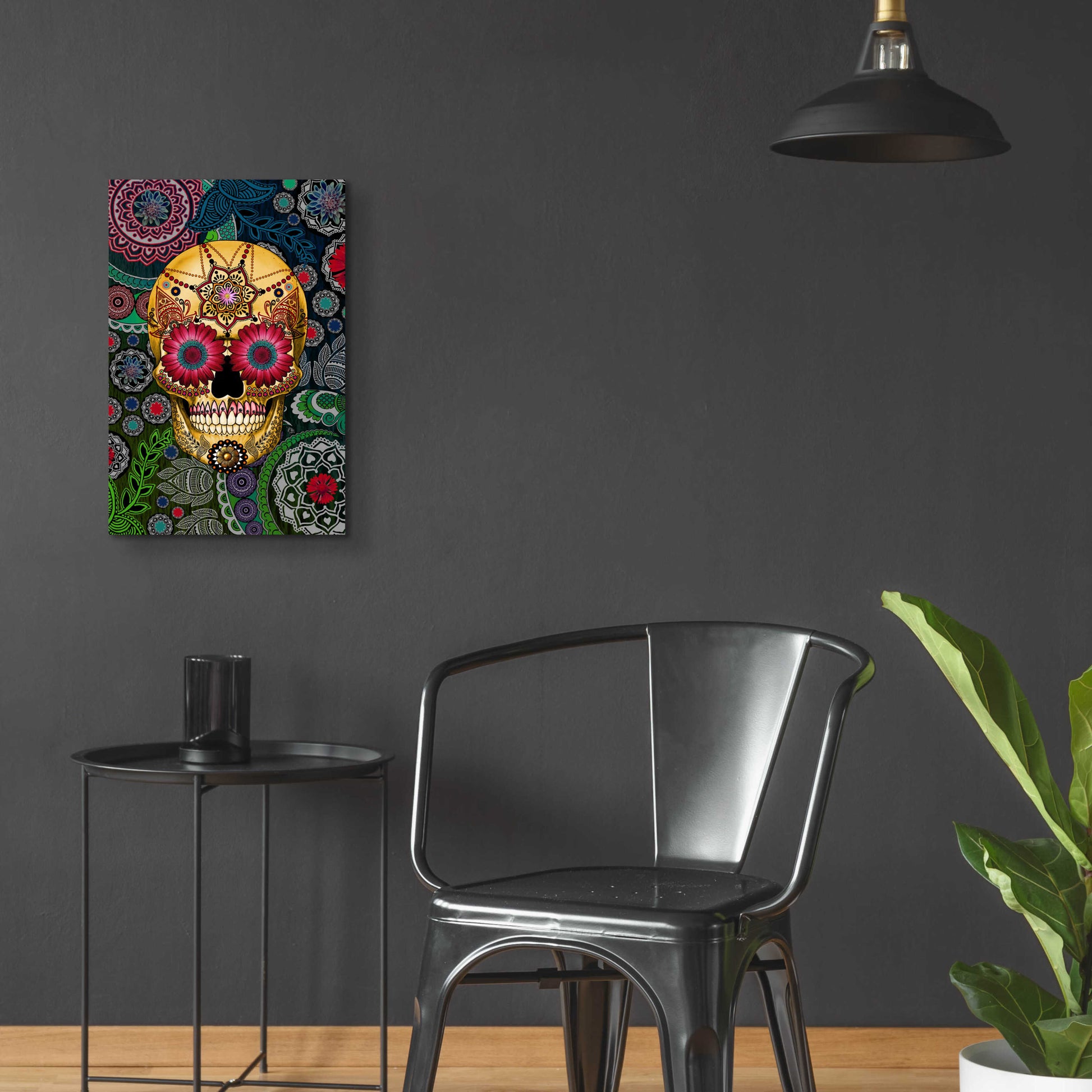 Epic Art 'Sugar Skull Paisley Garden' by Fusion Idol Arts, Acrylic Glass Wall Art,16x24