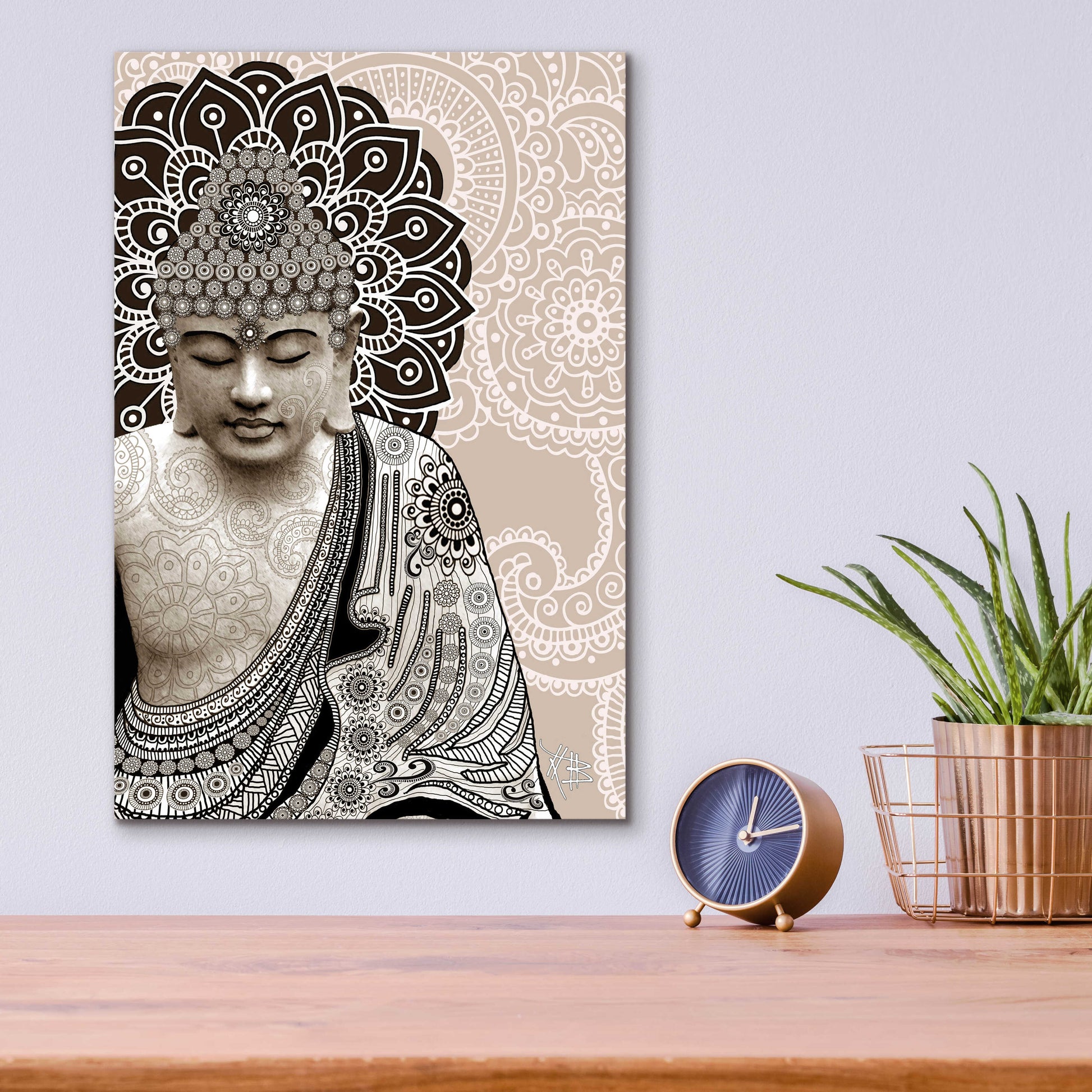 Epic Art 'Meditation Mehndi' by Fusion Idol Arts, Acrylic Glass Wall Art,12x16