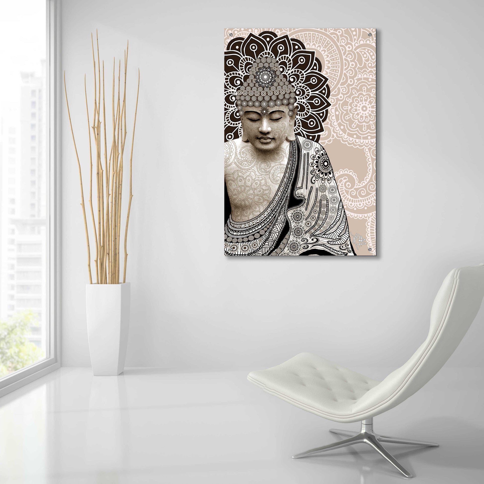 Epic Art 'Meditation Mehndi' by Fusion Idol Arts, Acrylic Glass Wall Art,24x36