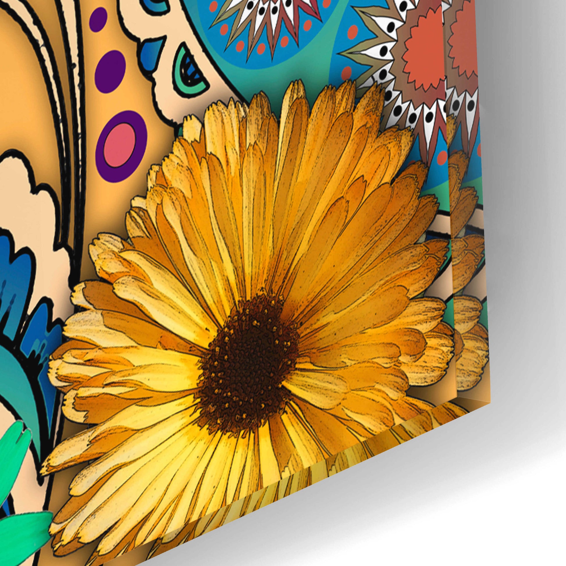 Epic Art 'Petals and Paisley' by Fusion Idol Arts, Acrylic Glass Wall Art,12x16