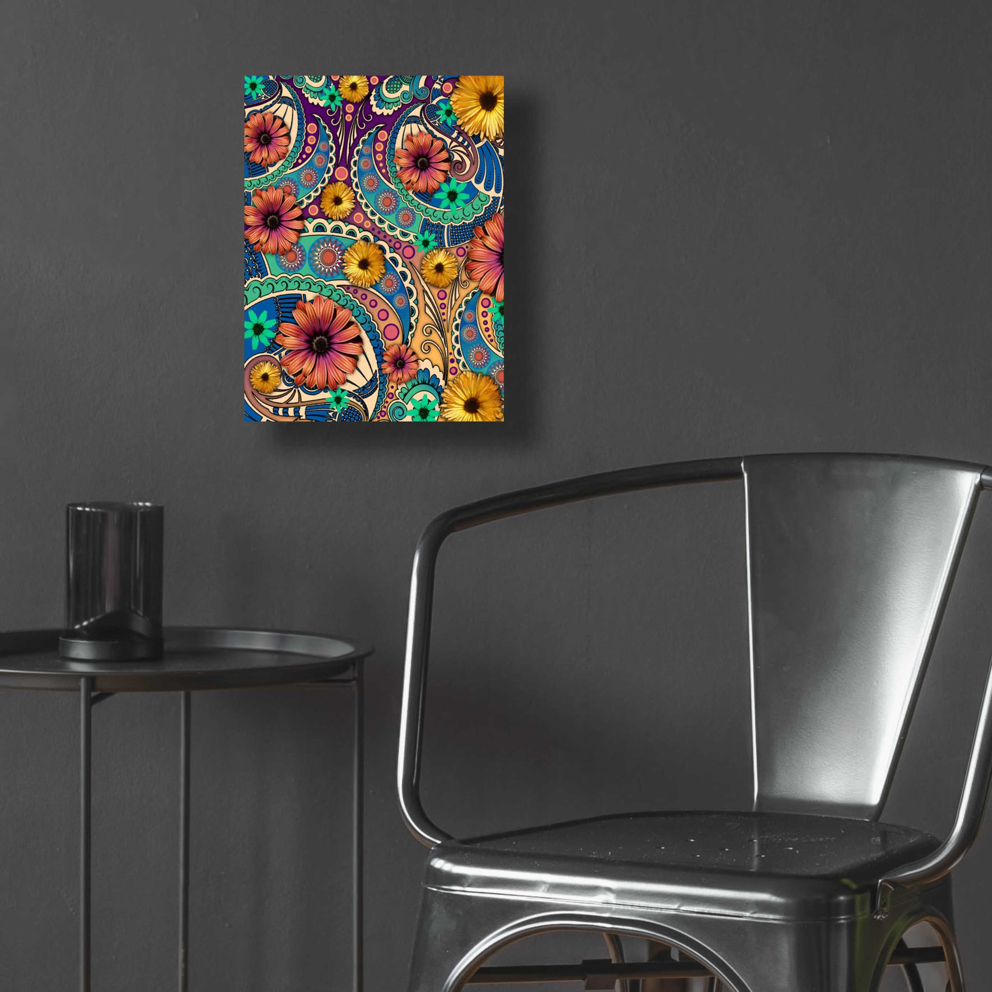 Epic Art 'Petals and Paisley' by Fusion Idol Arts, Acrylic Glass Wall Art,12x16