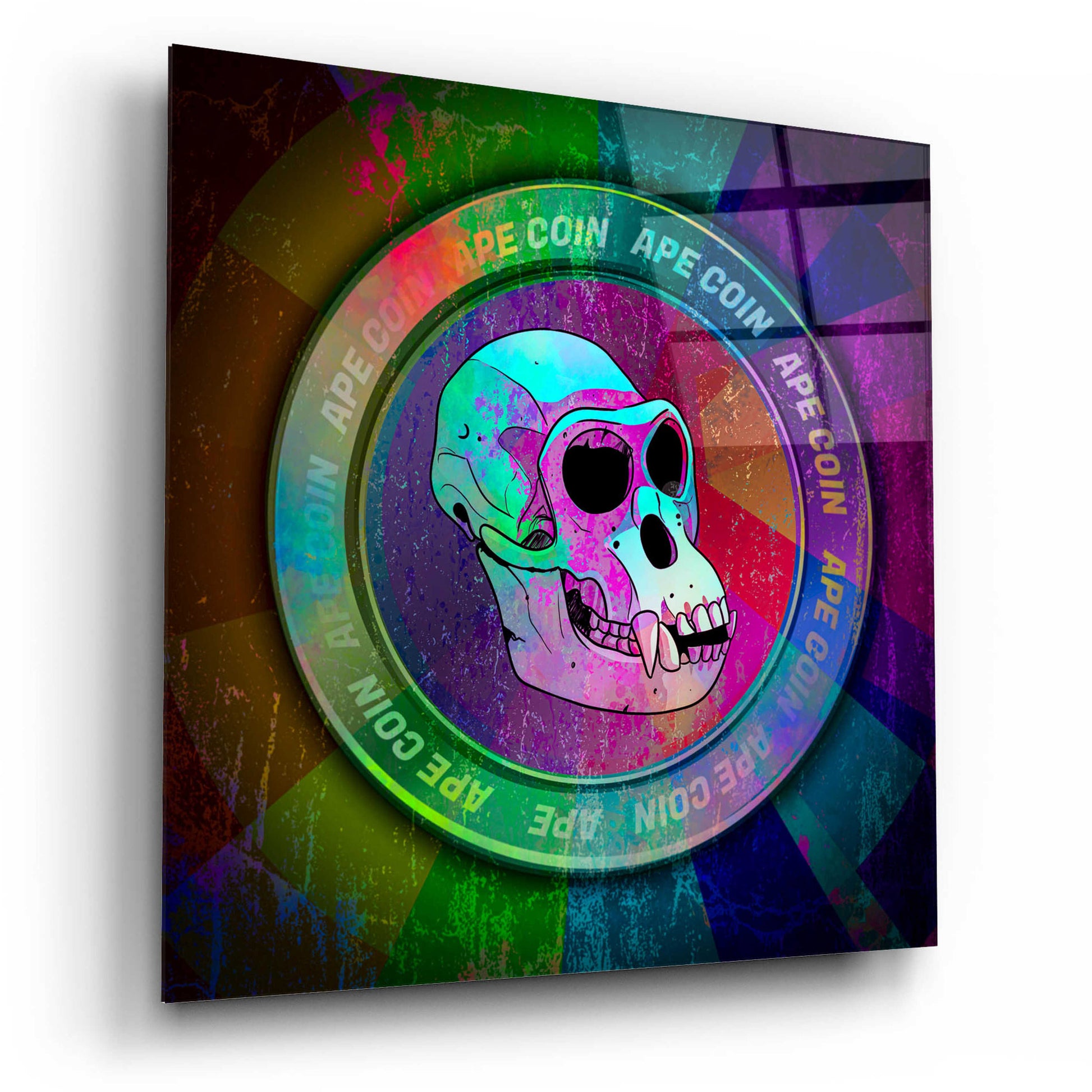 Epic Art 'Ape Crypto Coin' by Epic Portfolio, Acrylic Glass Wall Art,12x12