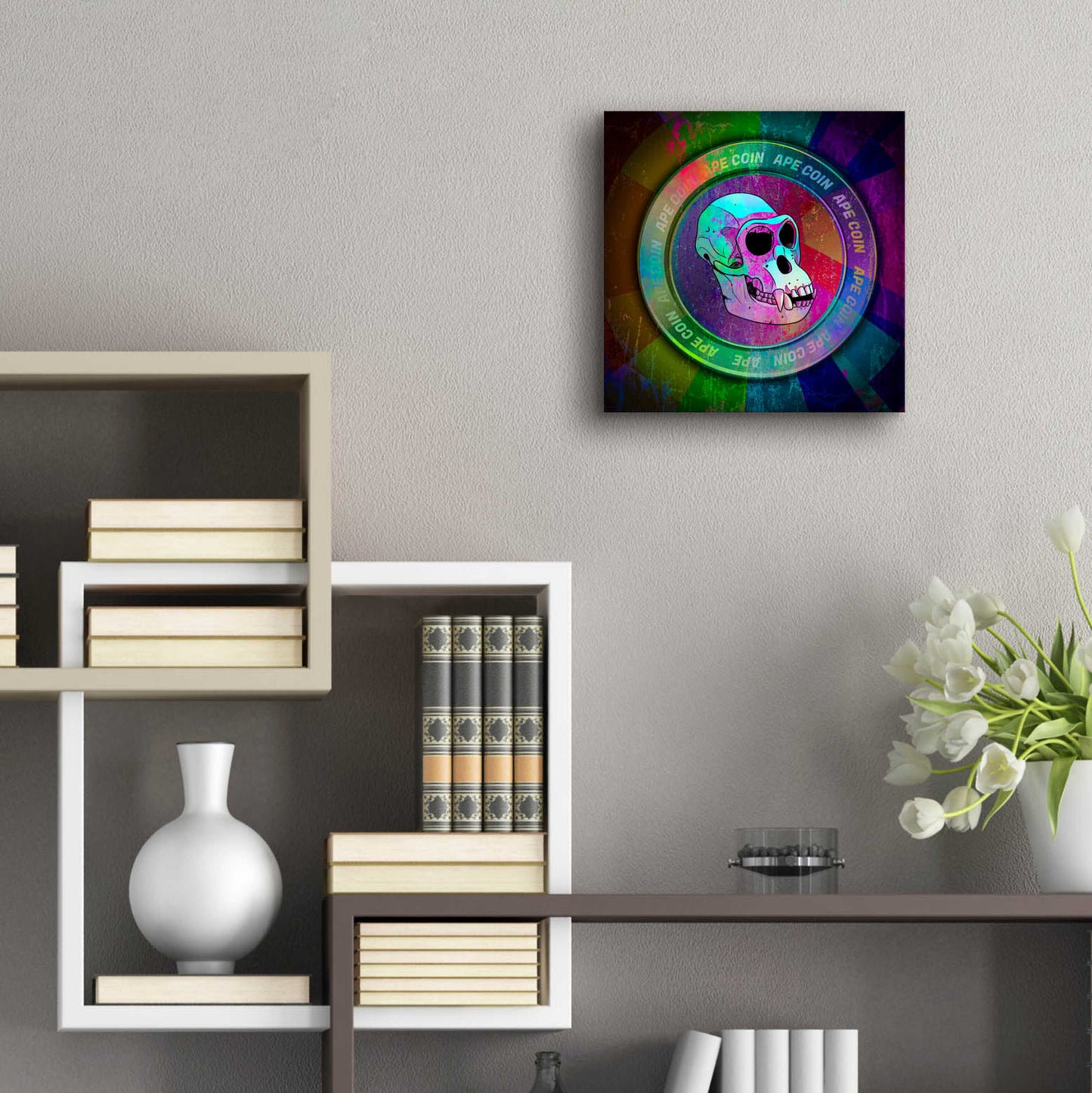 Epic Art 'Ape Crypto Coin' by Epic Portfolio, Acrylic Glass Wall Art,12x12