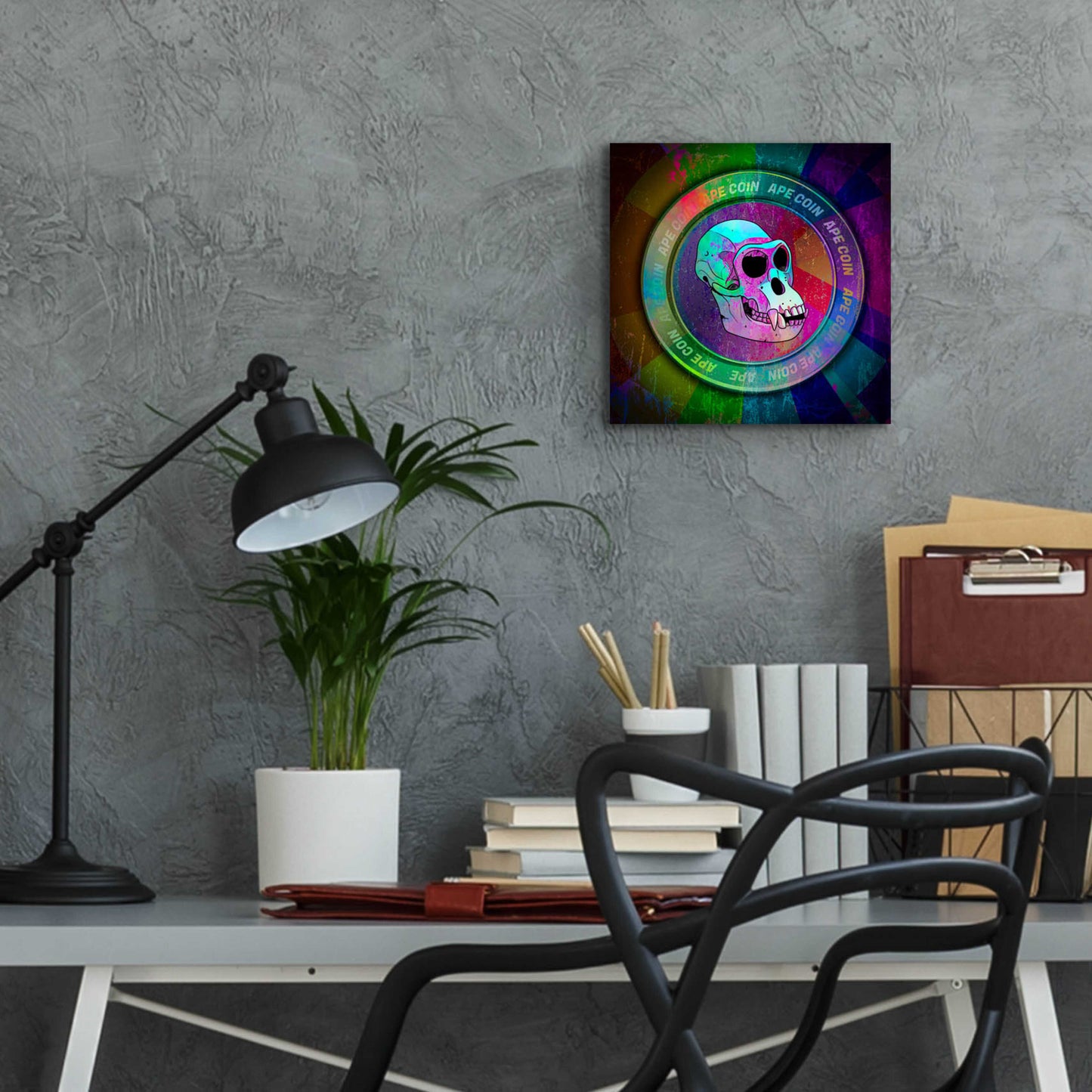 Epic Art 'Ape Crypto Coin' by Epic Portfolio, Acrylic Glass Wall Art,12x12