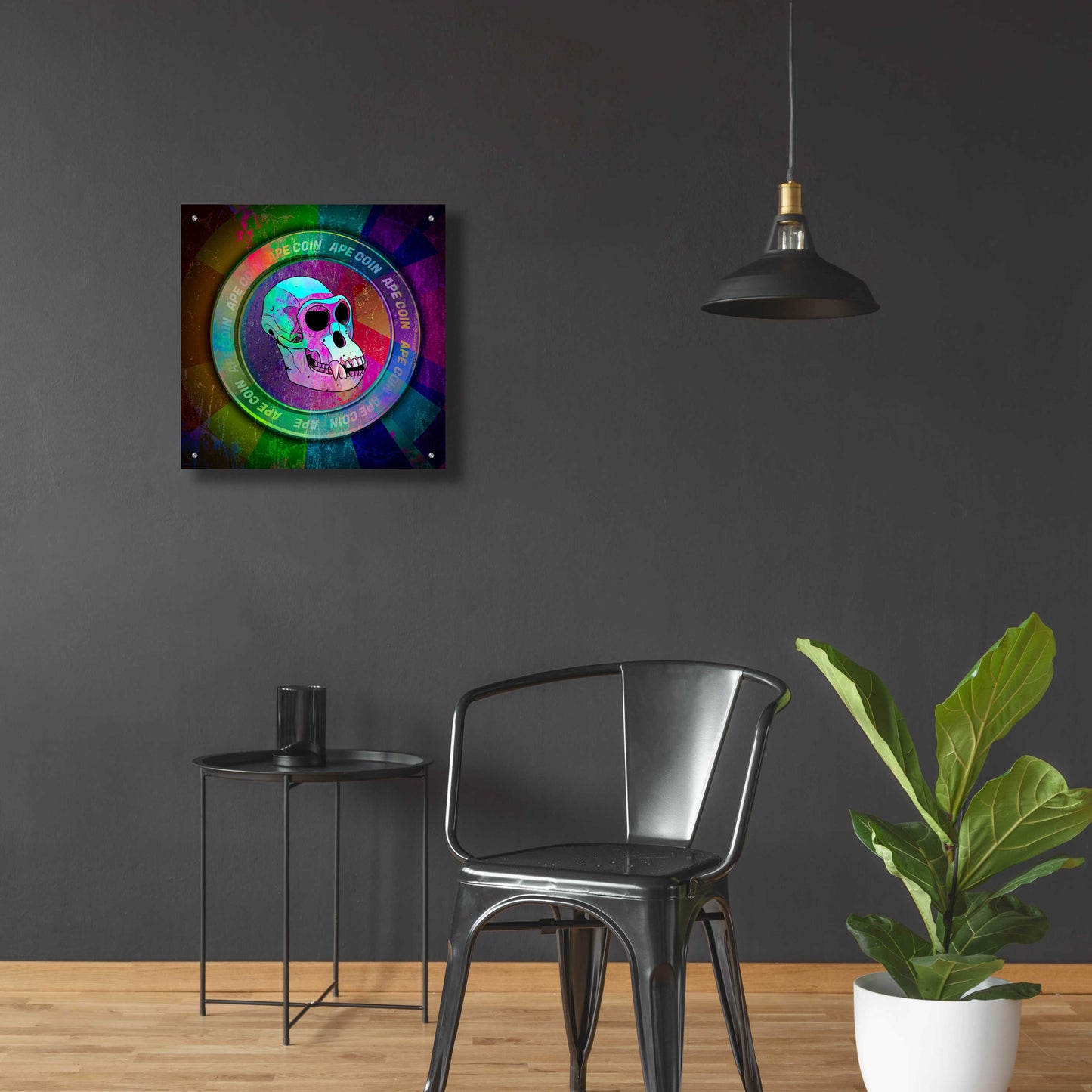 Epic Art 'Ape Crypto Coin' by Epic Portfolio, Acrylic Glass Wall Art,24x24