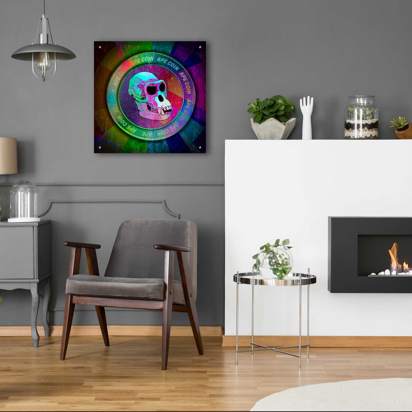 Epic Art 'Ape Crypto Coin' by Epic Portfolio, Acrylic Glass Wall Art,24x24