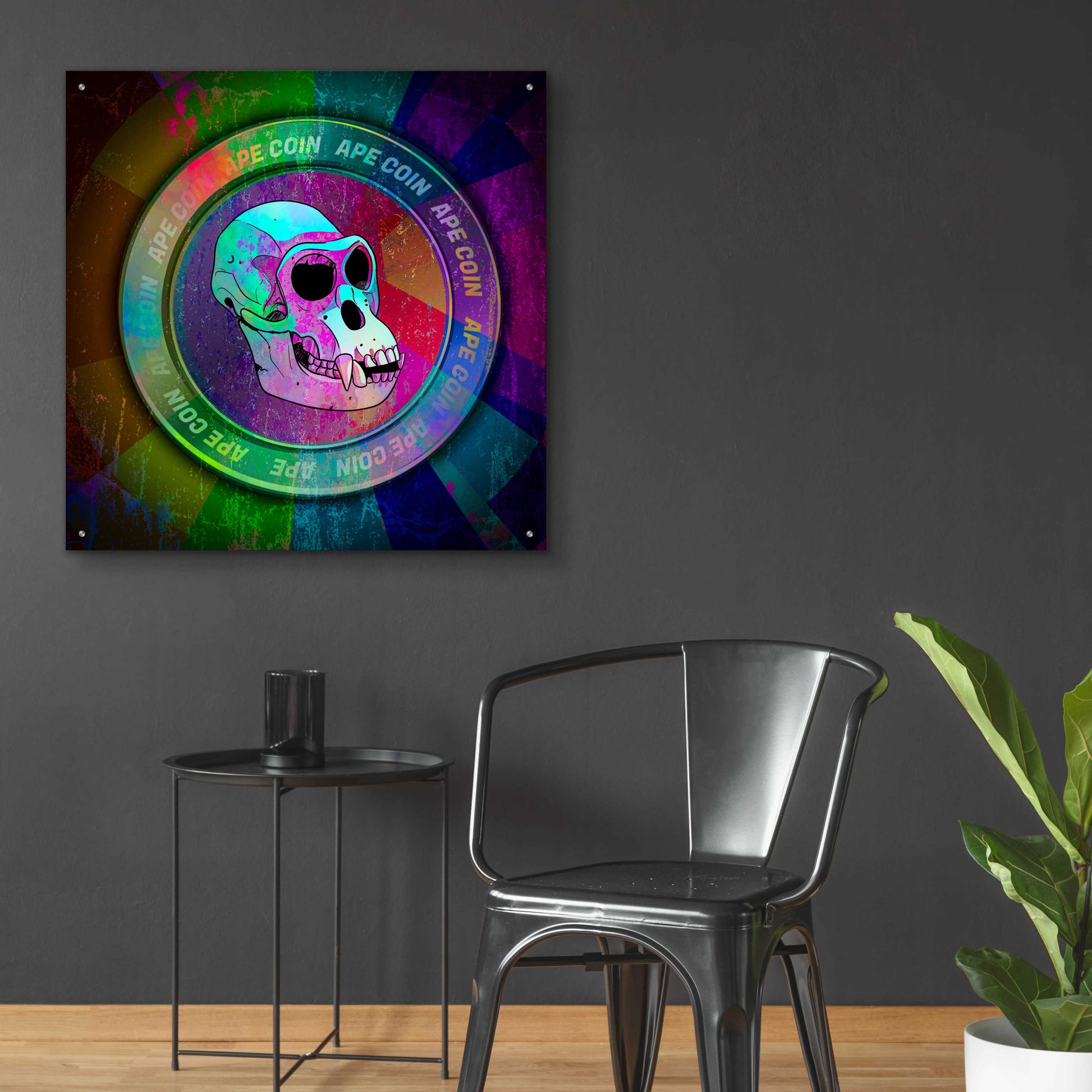 Epic Art 'Ape Crypto Coin' by Epic Portfolio, Acrylic Glass Wall Art,36x36