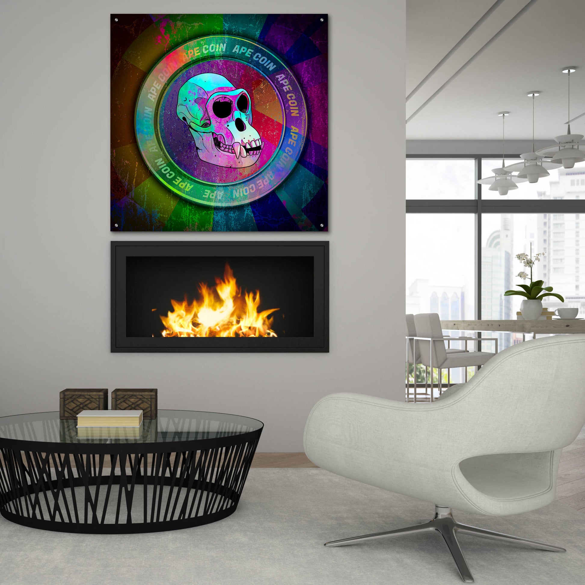 Epic Art 'Ape Crypto Coin' by Epic Portfolio, Acrylic Glass Wall Art,36x36