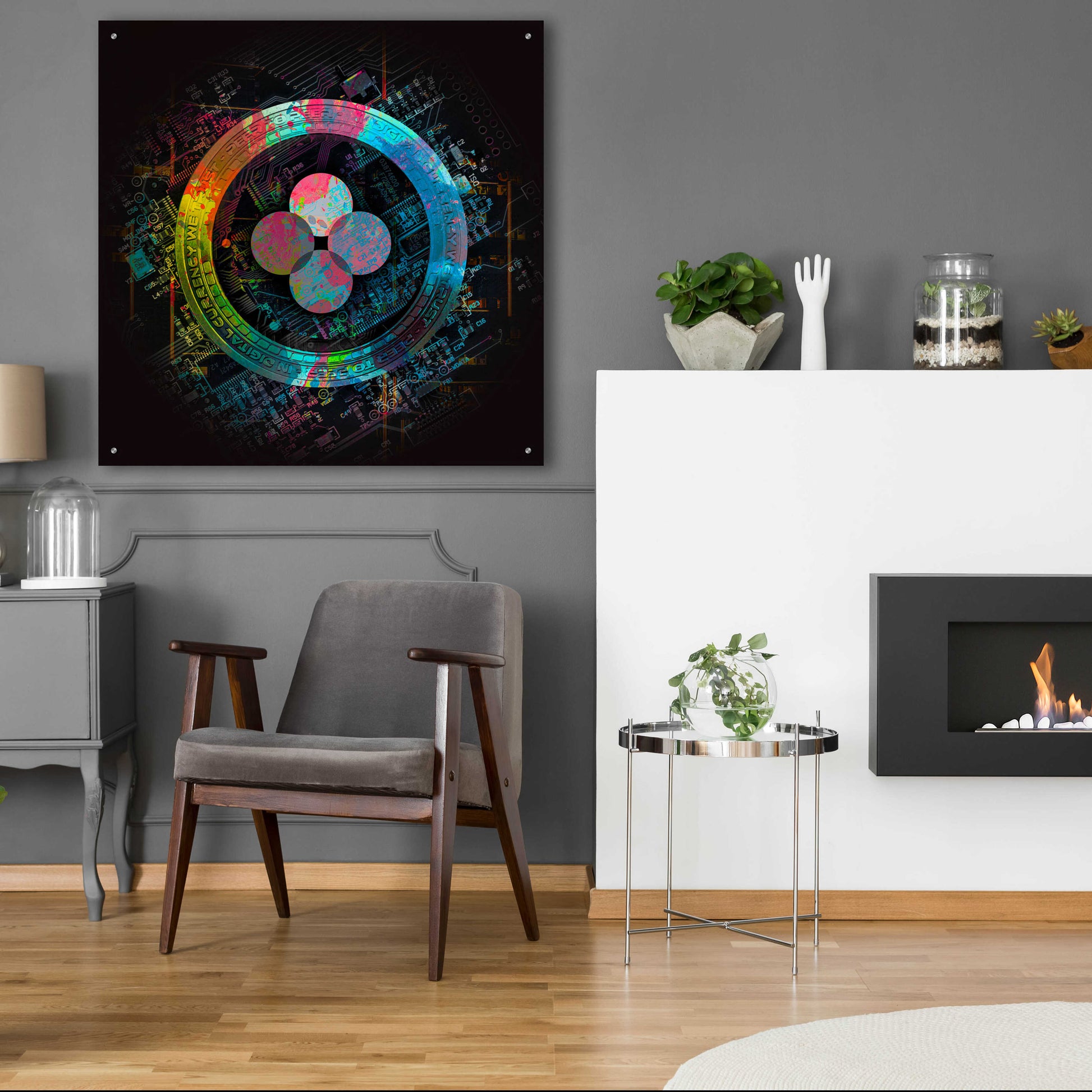 Epic Art 'OKB Crypto Giga Coin' by Epic Portfolio, Acrylic Glass Wall Art,36x36