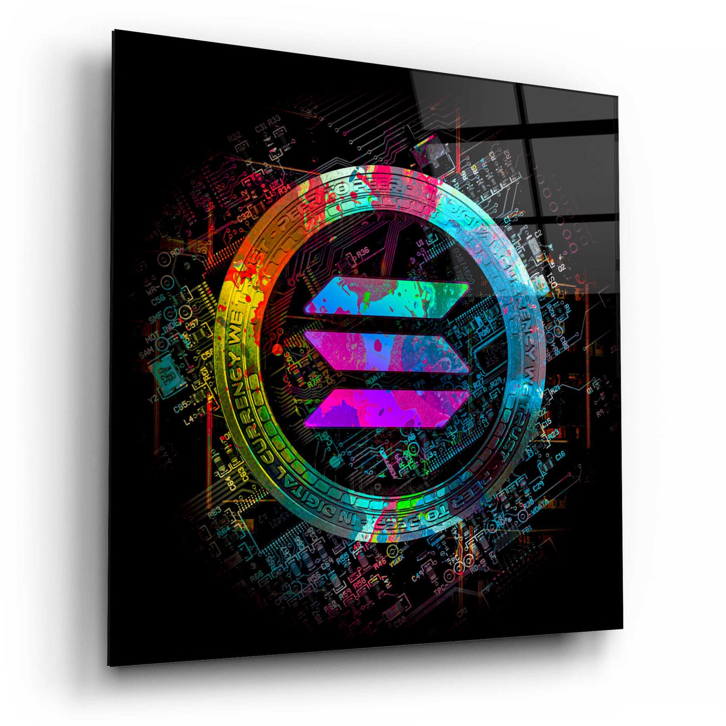 Epic Art 'Solana Crypto Giga Coin' by Epic Portfolio, Acrylic Glass Wall Art,12x12