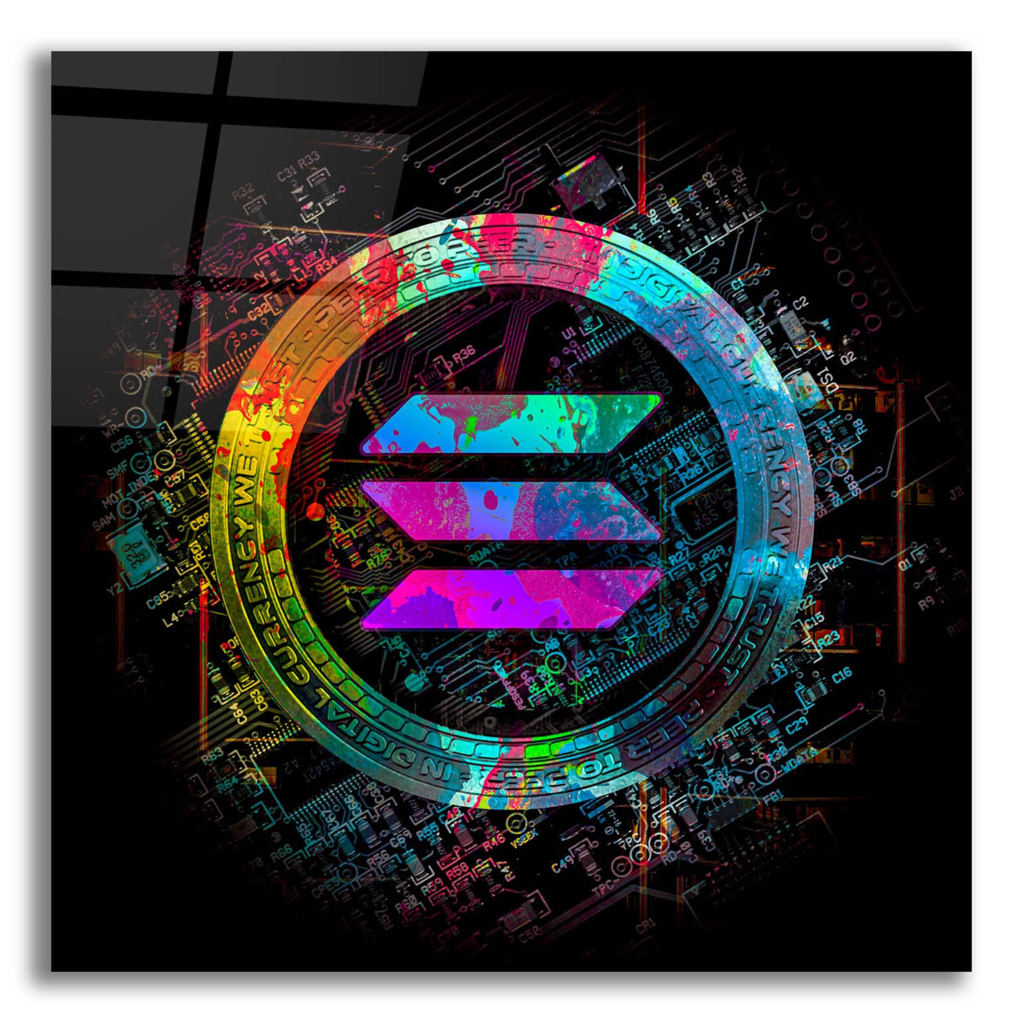 Epic Art 'Solana Crypto Giga Coin' by Epic Portfolio, Acrylic Glass Wall Art,12x12