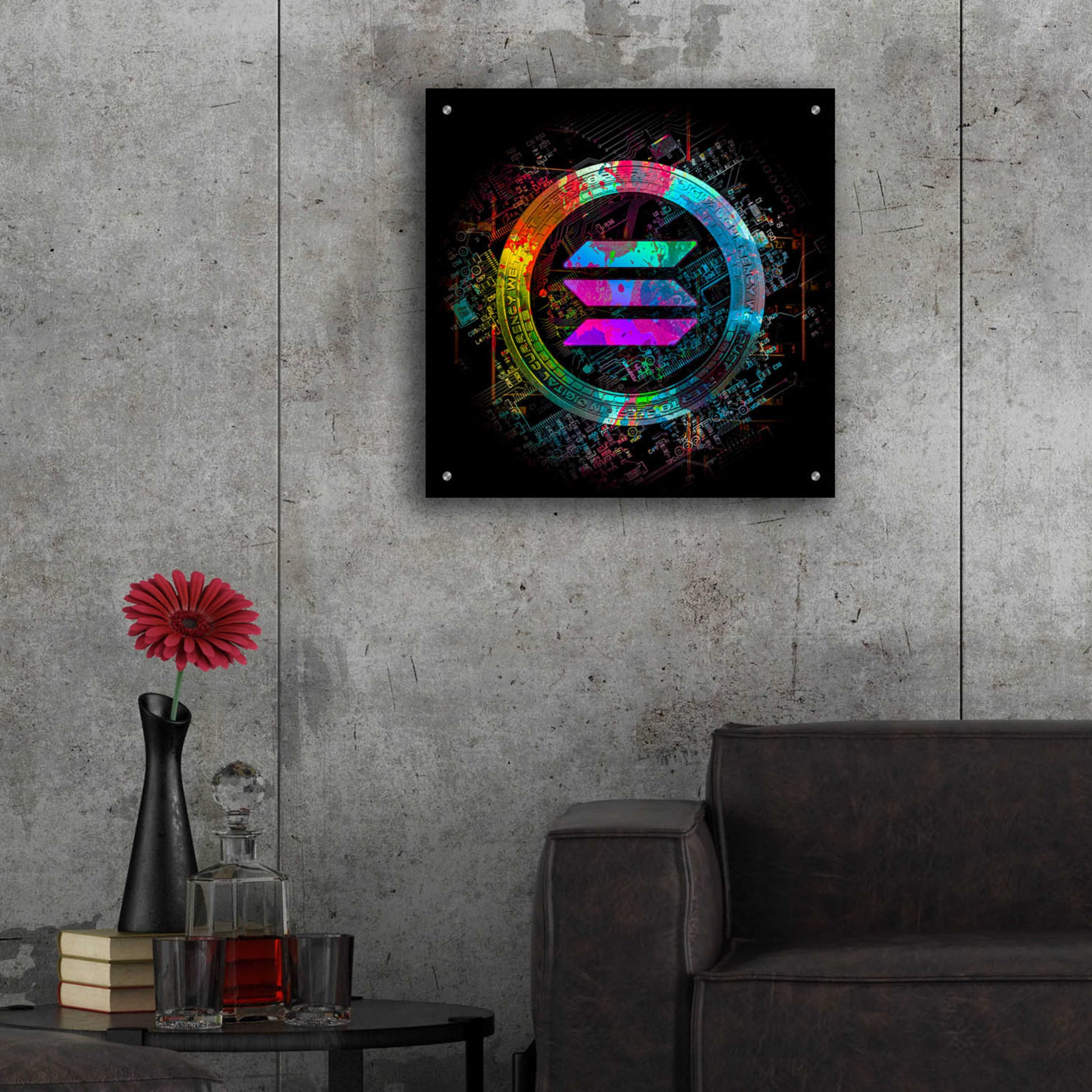 Epic Art 'Solana Crypto Giga Coin' by Epic Portfolio, Acrylic Glass Wall Art,24x24