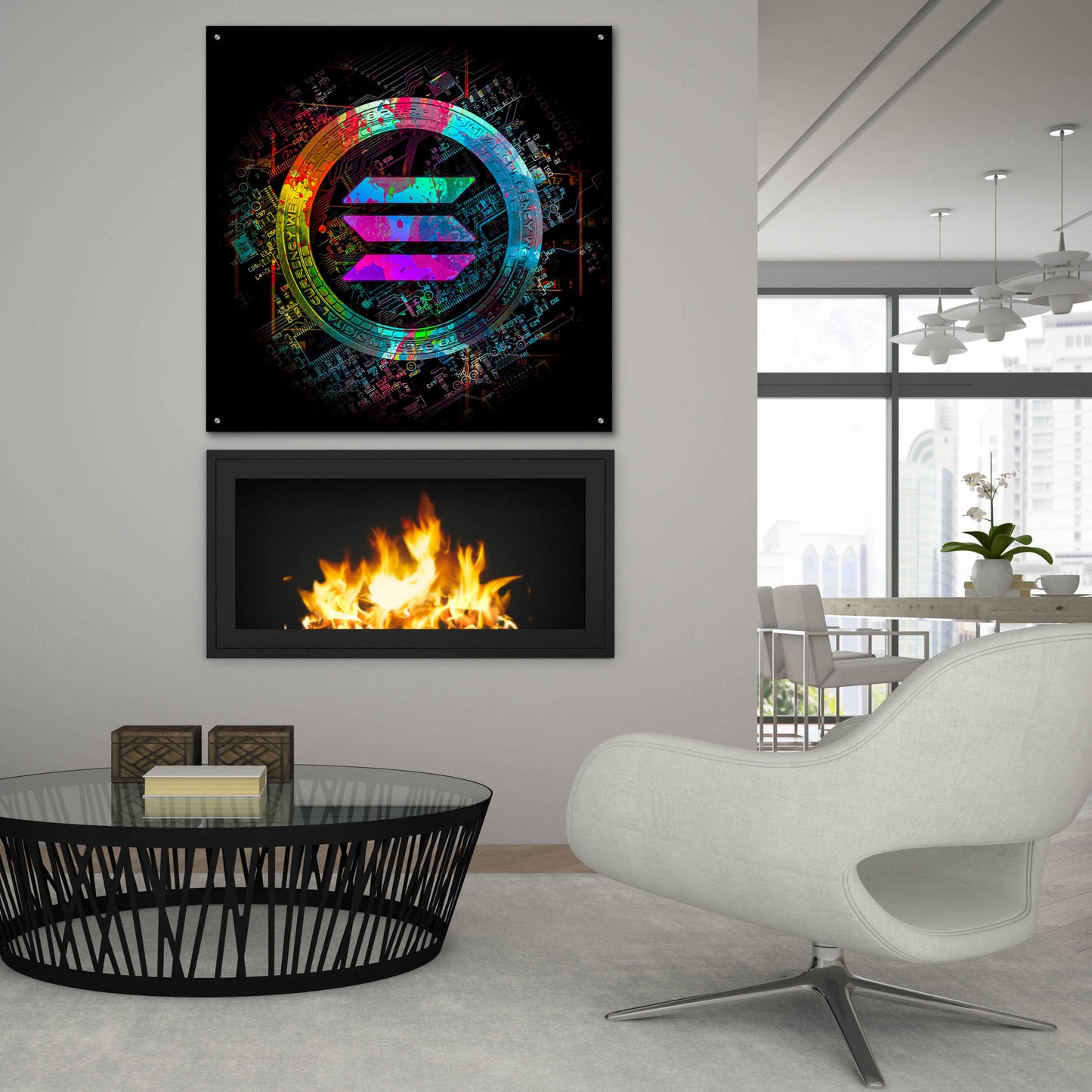 Epic Art 'Solana Crypto Giga Coin' by Epic Portfolio, Acrylic Glass Wall Art,36x36