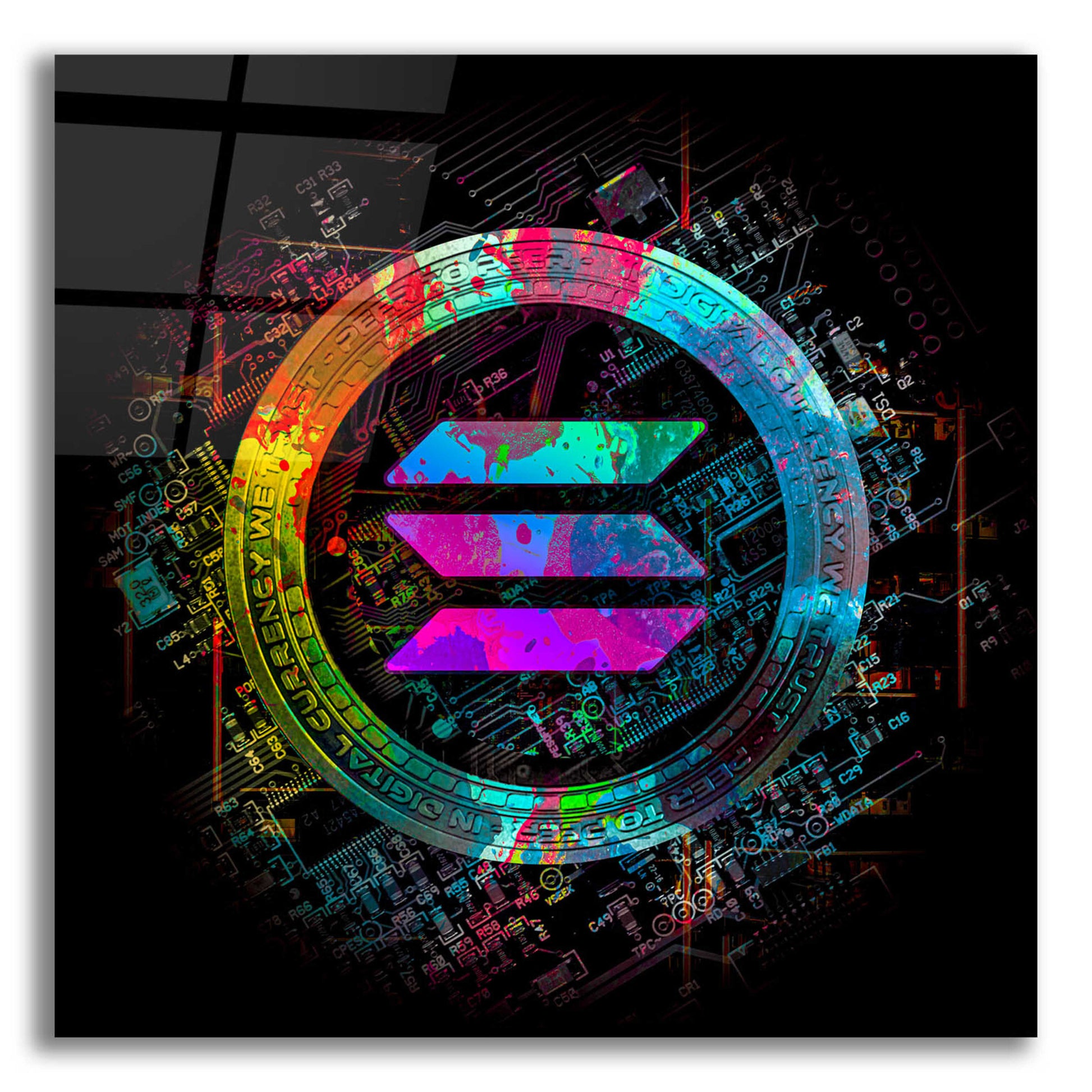 Epic Art 'Solana Crypto Giga Coin' by Epic Portfolio, Acrylic Glass Wall Art