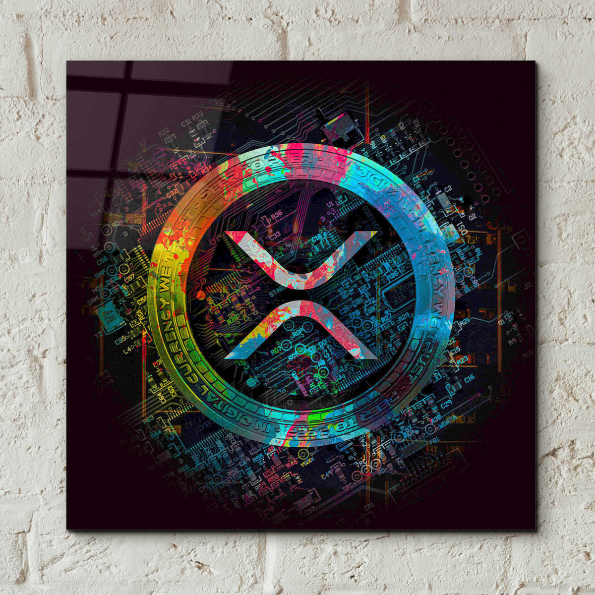 Epic Art 'XRP Crypto Giga Coin' by Epic Portfolio, Acrylic Glass Wall Art,12x12