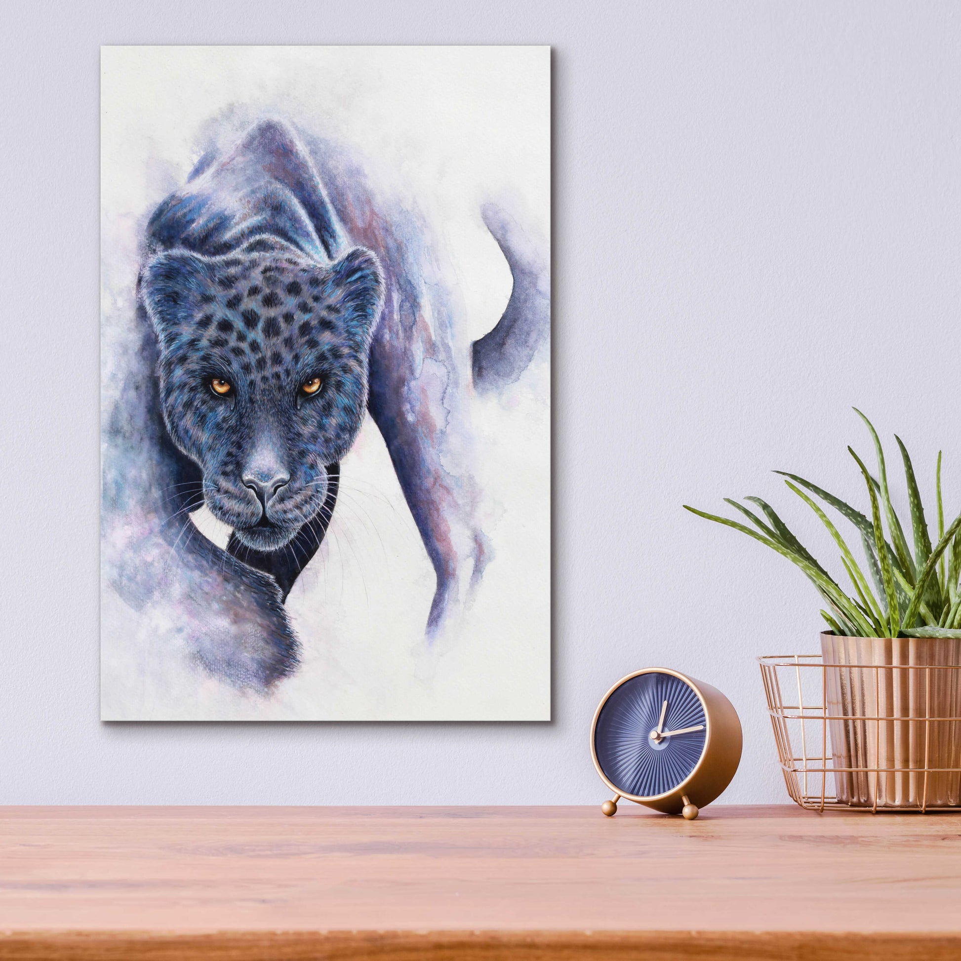 Epic Art 'Spotted Black Panther' by Michelle Faber, Acrylic Glass Wall Art,12x16