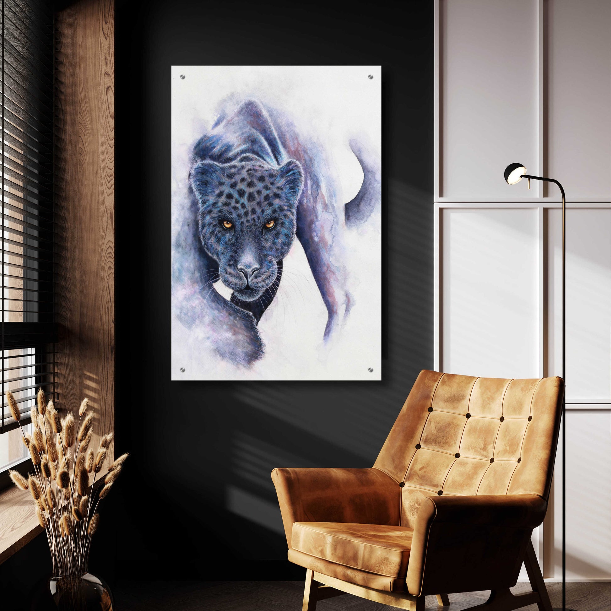 Epic Art 'Spotted Black Panther' by Michelle Faber, Acrylic Glass Wall Art,24x36