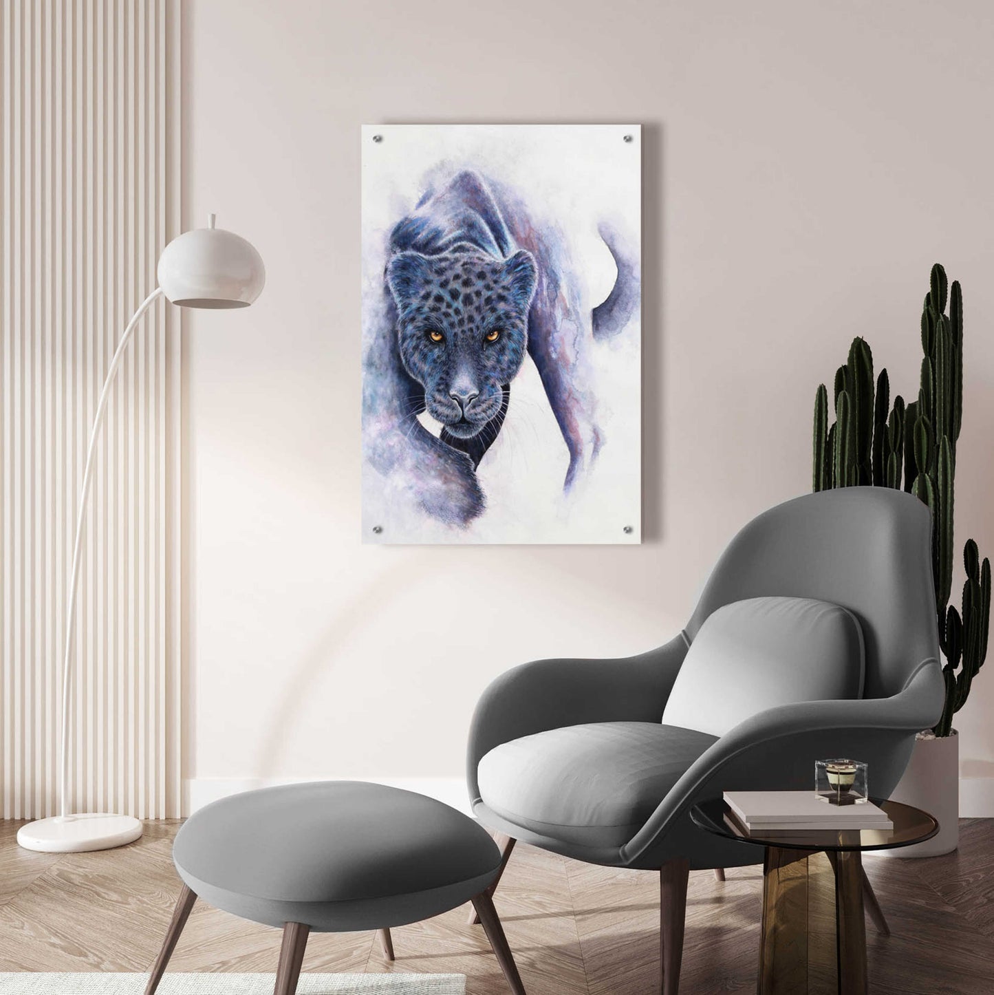 Epic Art 'Spotted Black Panther' by Michelle Faber, Acrylic Glass Wall Art,24x36