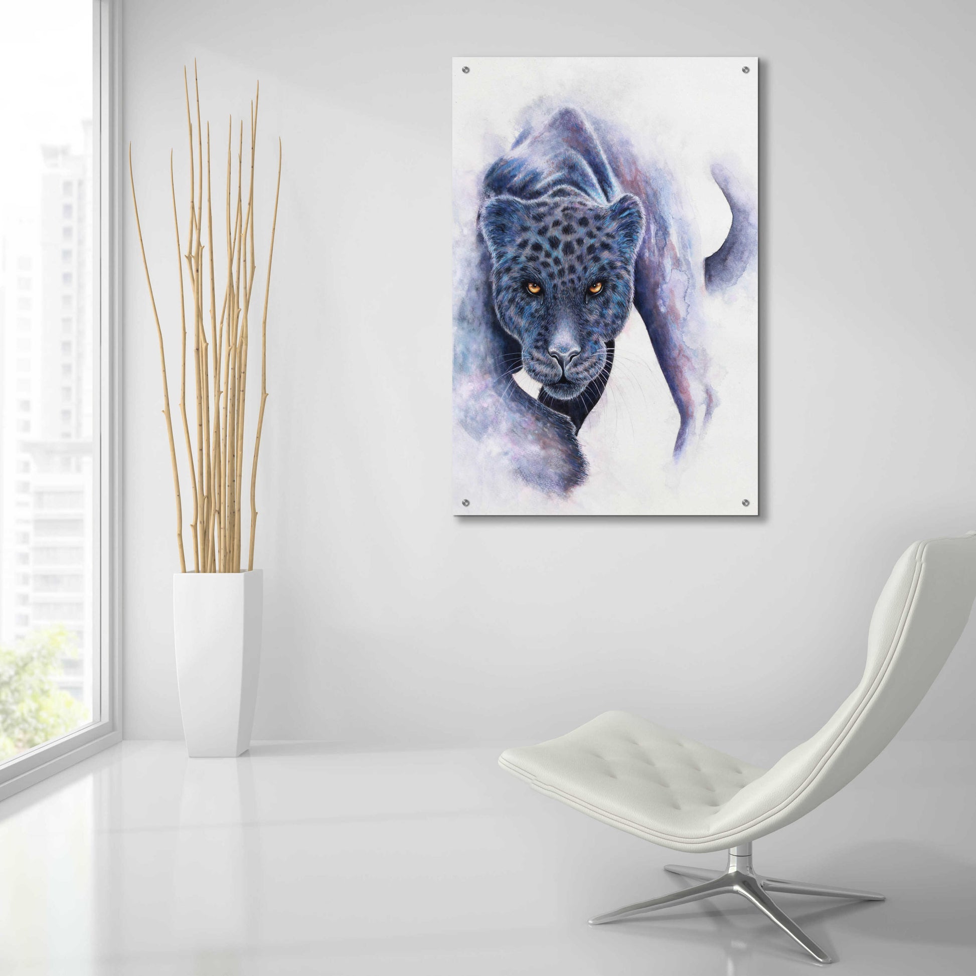 Epic Art 'Spotted Black Panther' by Michelle Faber, Acrylic Glass Wall Art,24x36