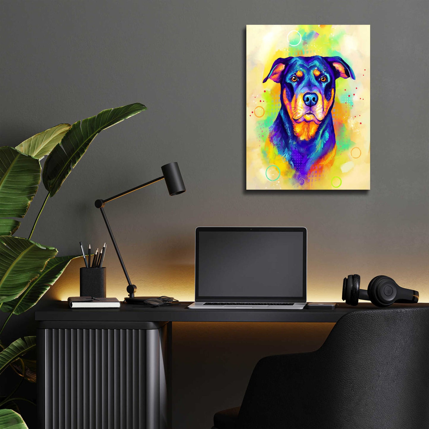 Epic Art 'Pop Art Rottweiler' by Furbaby Affiliates, Acrylic Glass Wall Art,12x16