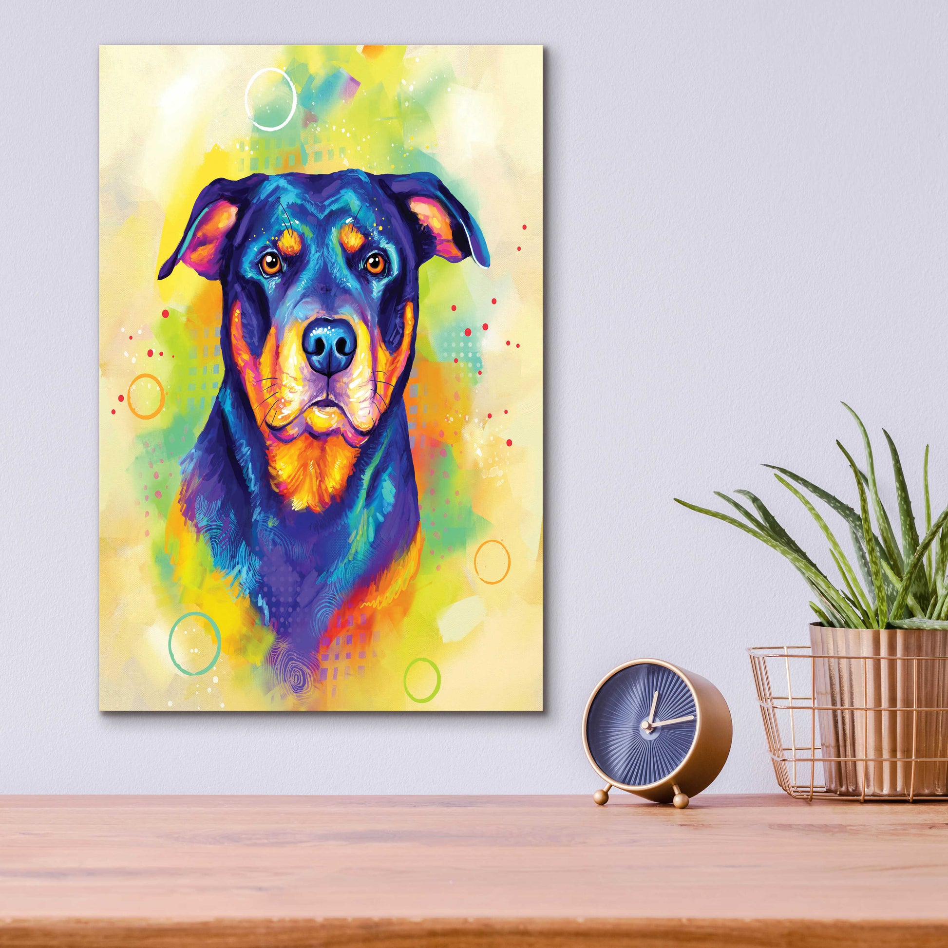 Epic Art 'Pop Art Rottweiler' by Furbaby Affiliates, Acrylic Glass Wall Art,12x16