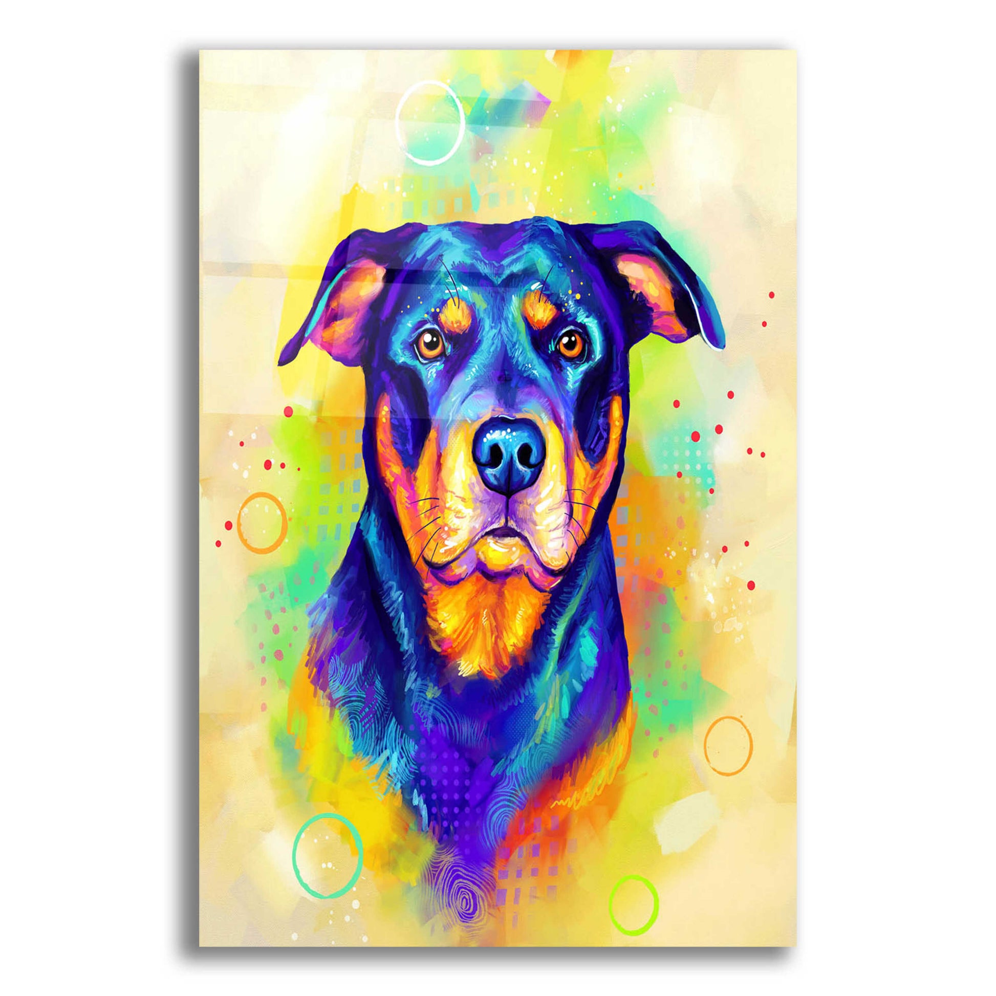 Epic Art 'Pop Art Rottweiler' by Furbaby Affiliates, Acrylic Glass Wall Art,12x16