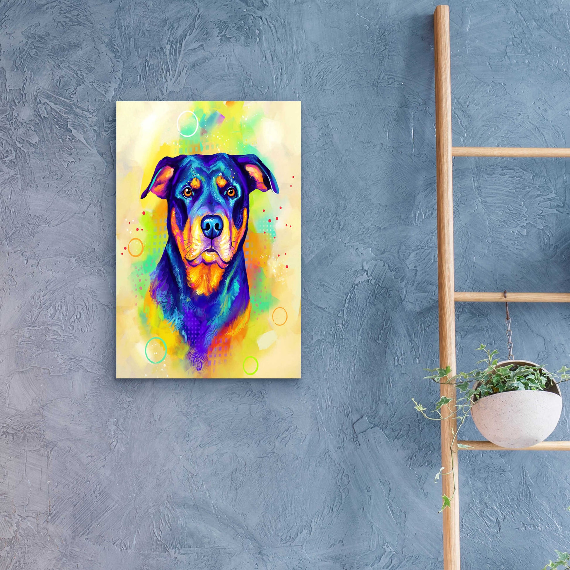 Epic Art 'Pop Art Rottweiler' by Furbaby Affiliates, Acrylic Glass Wall Art,16x24