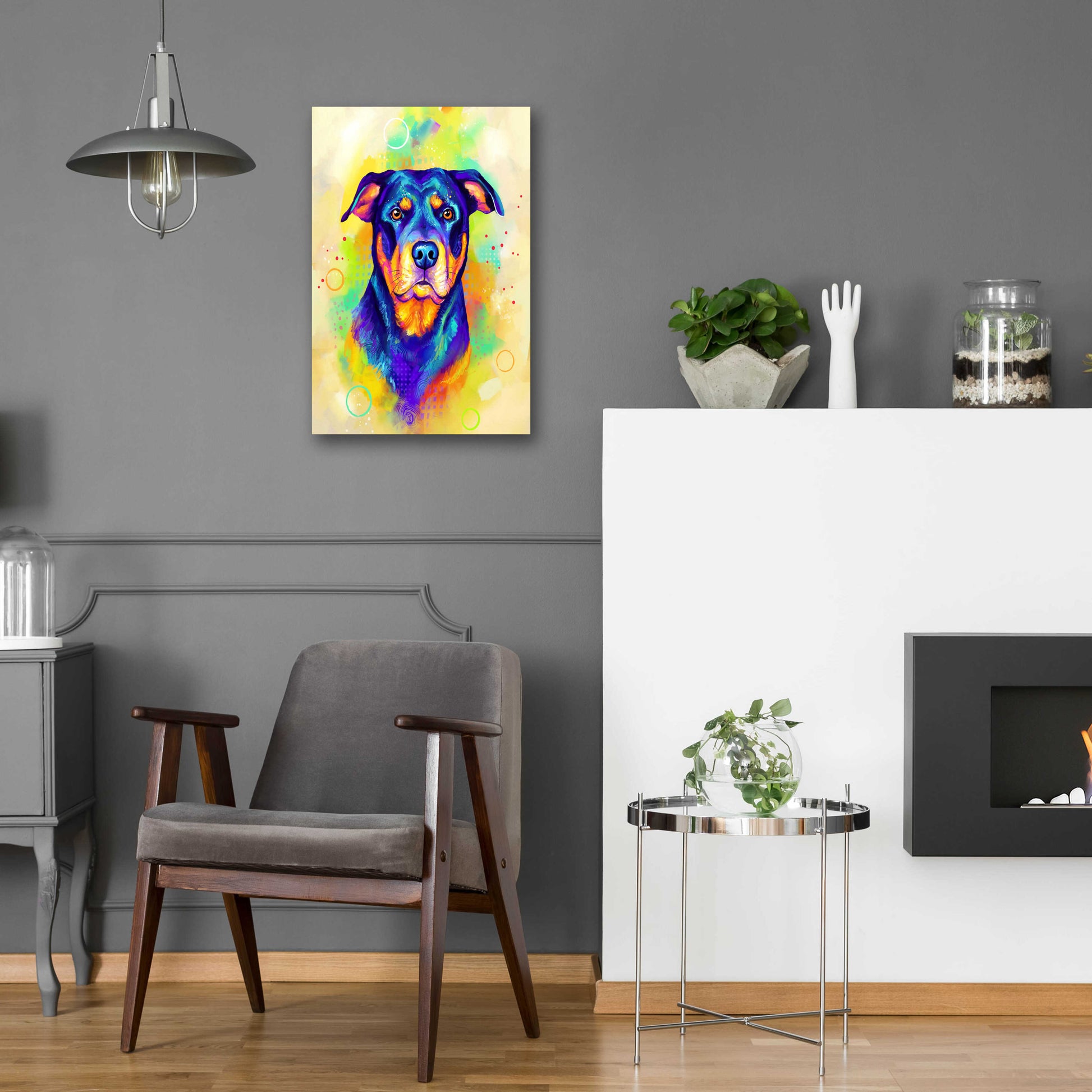 Epic Art 'Pop Art Rottweiler' by Furbaby Affiliates, Acrylic Glass Wall Art,16x24