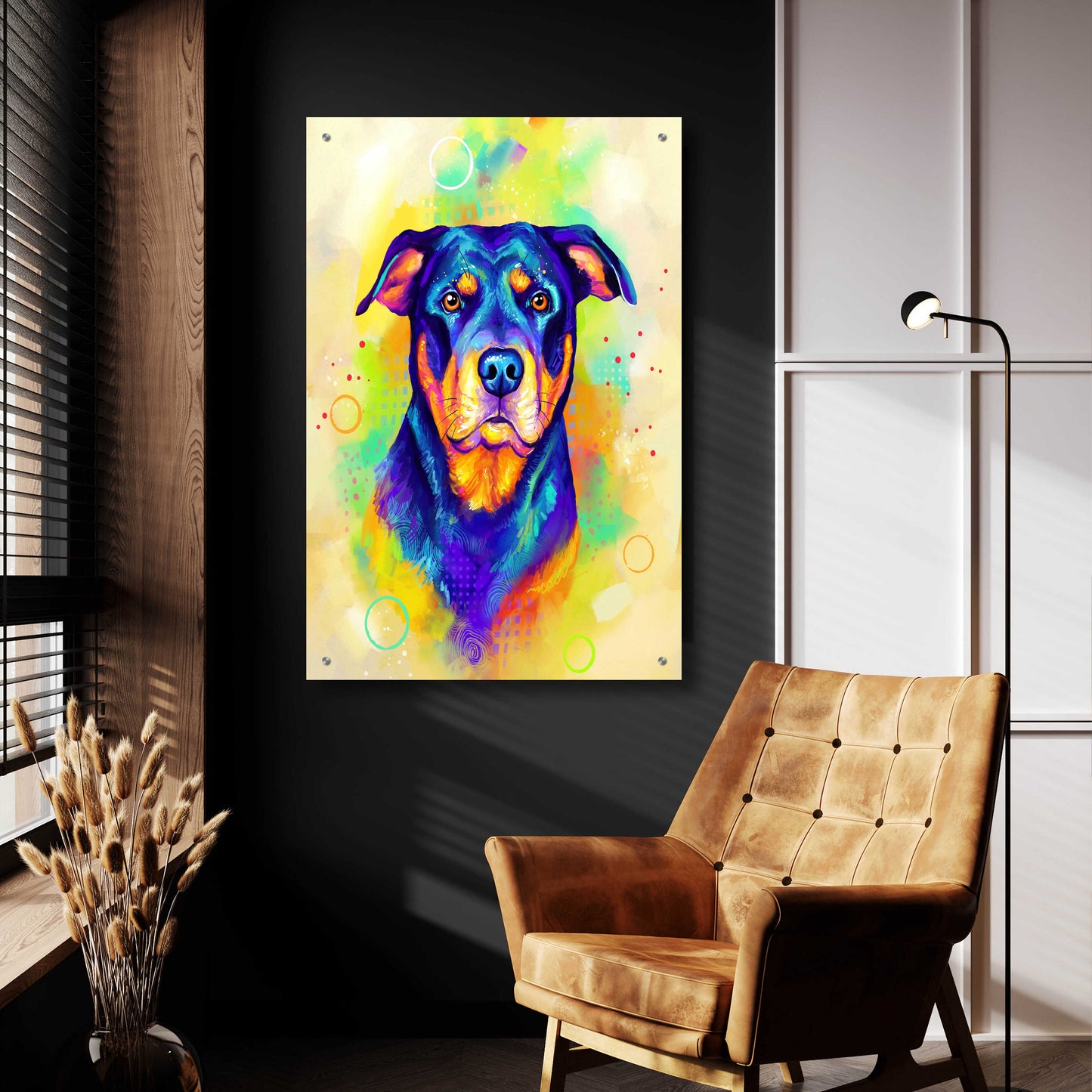 Epic Art 'Pop Art Rottweiler' by Furbaby Affiliates, Acrylic Glass Wall Art,24x36