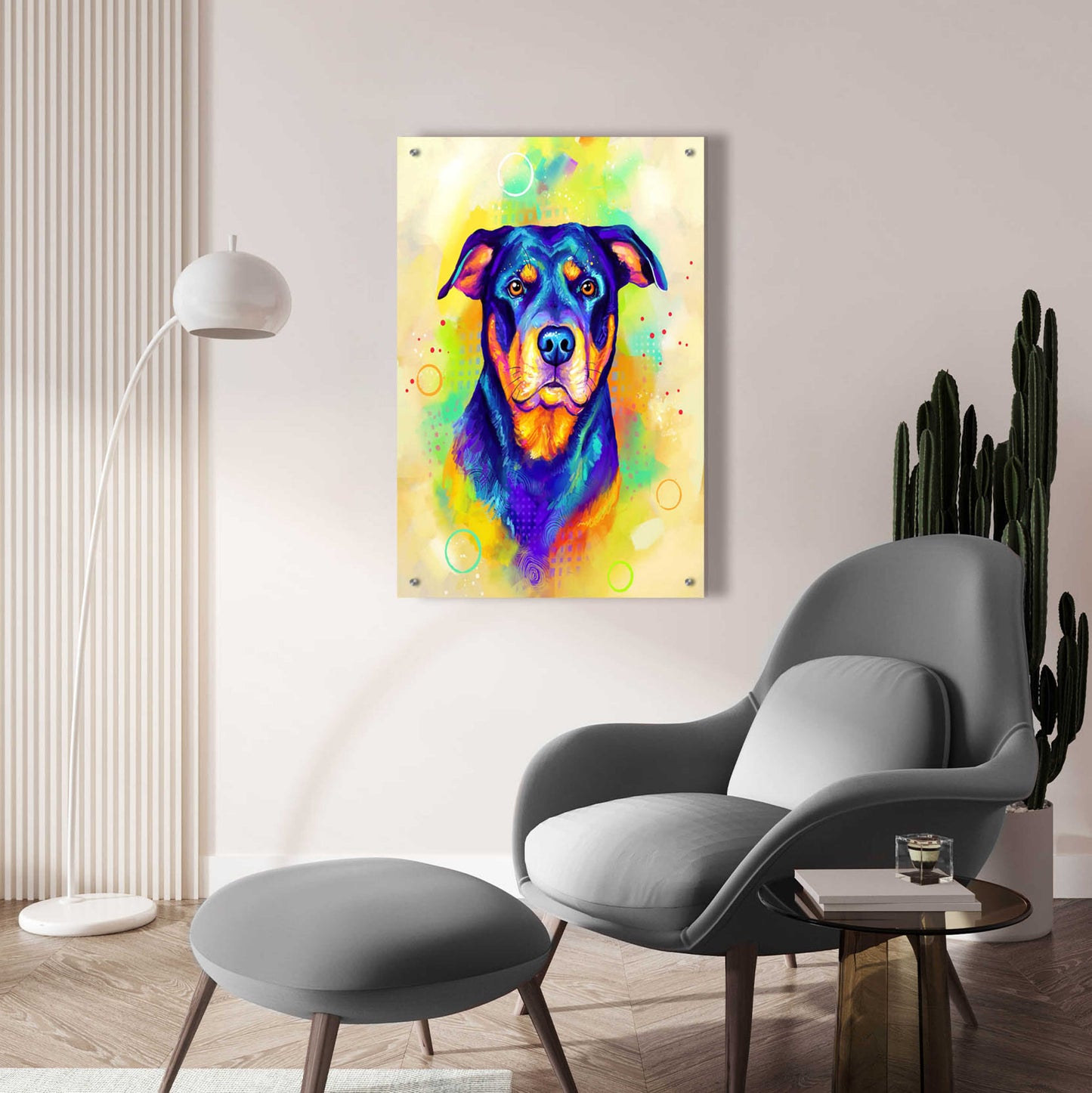 Epic Art 'Pop Art Rottweiler' by Furbaby Affiliates, Acrylic Glass Wall Art,24x36