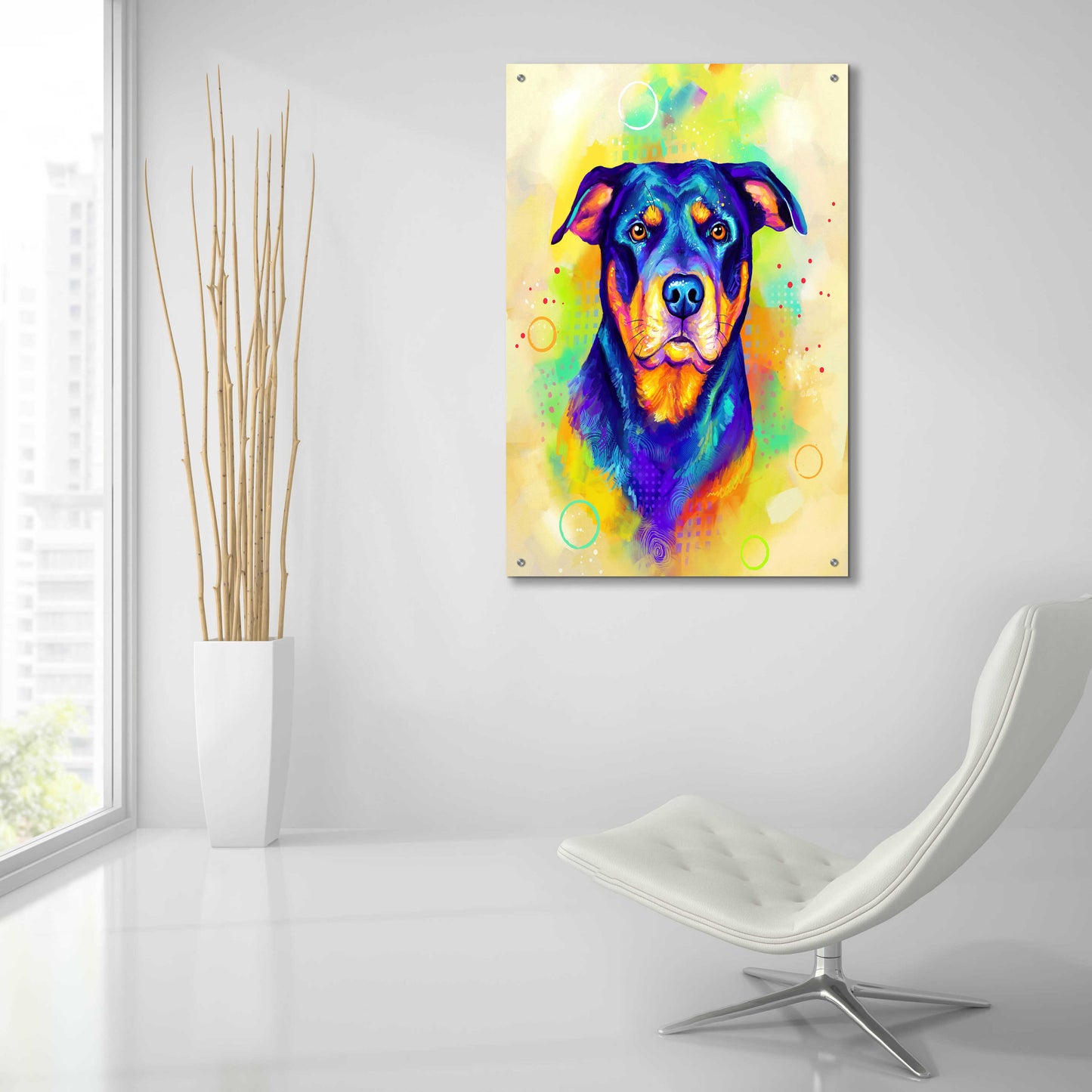 Epic Art 'Pop Art Rottweiler' by Furbaby Affiliates, Acrylic Glass Wall Art,24x36