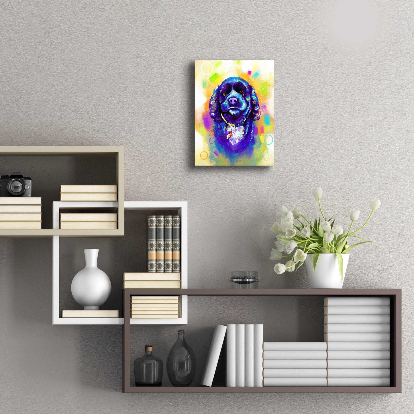 Epic Art 'Pop Art Cocker Spaniel' by Furbaby Affiliates, Acrylic Glass Wall Art,12x16