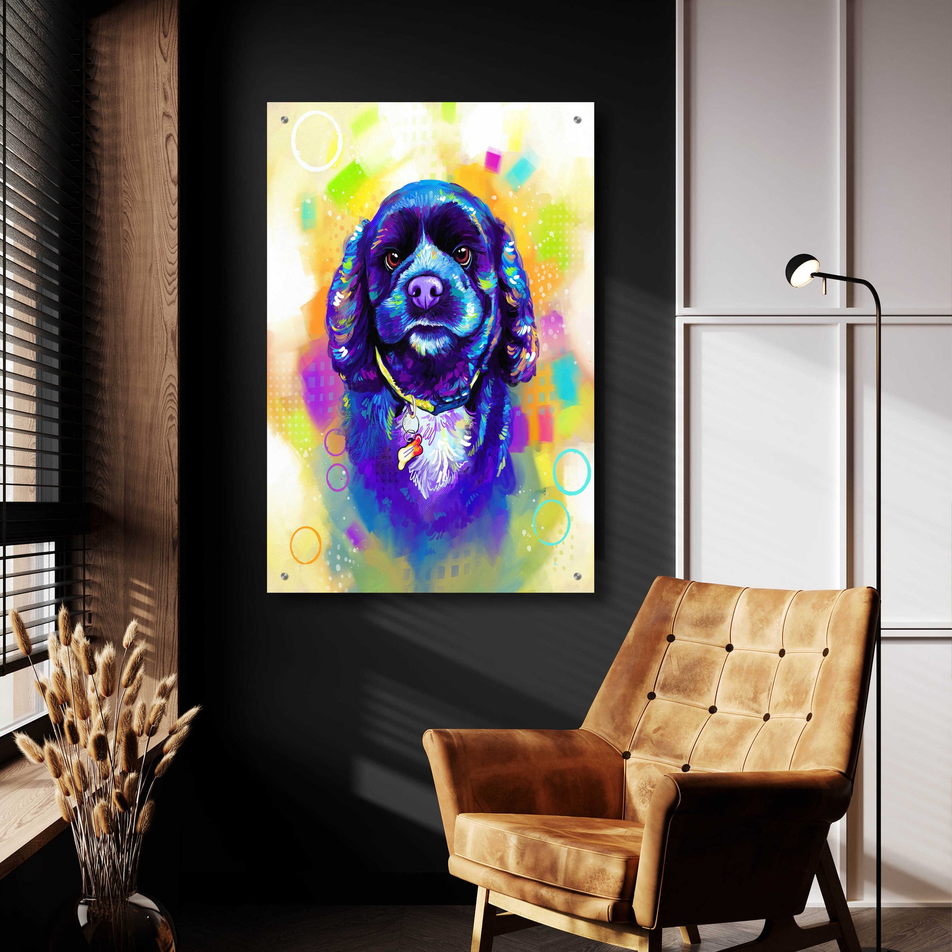 Epic Art 'Pop Art Cocker Spaniel' by Furbaby Affiliates, Acrylic Glass Wall Art,24x36