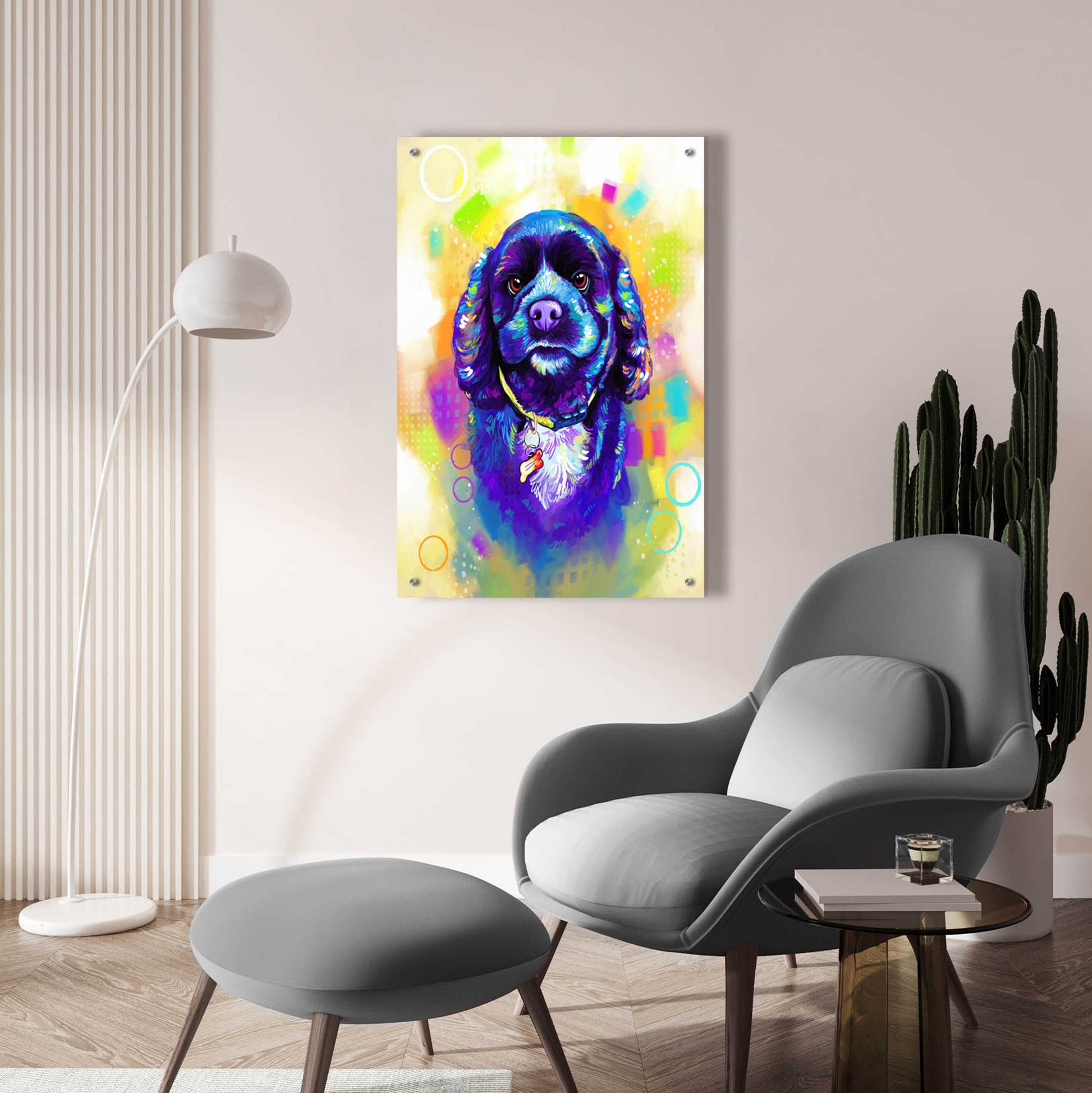 Epic Art 'Pop Art Cocker Spaniel' by Furbaby Affiliates, Acrylic Glass Wall Art,24x36