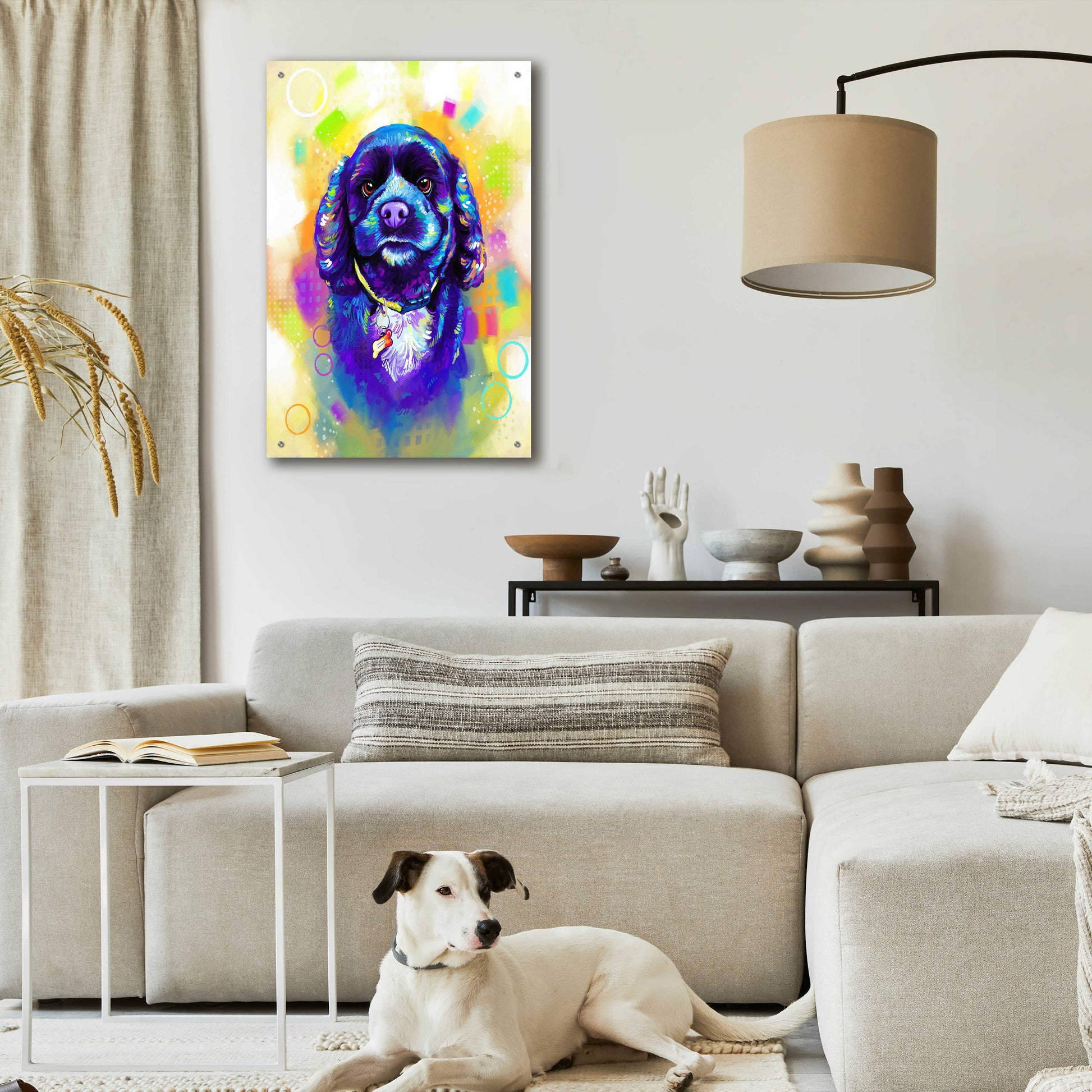 Epic Art 'Pop Art Cocker Spaniel' by Furbaby Affiliates, Acrylic Glass Wall Art,24x36