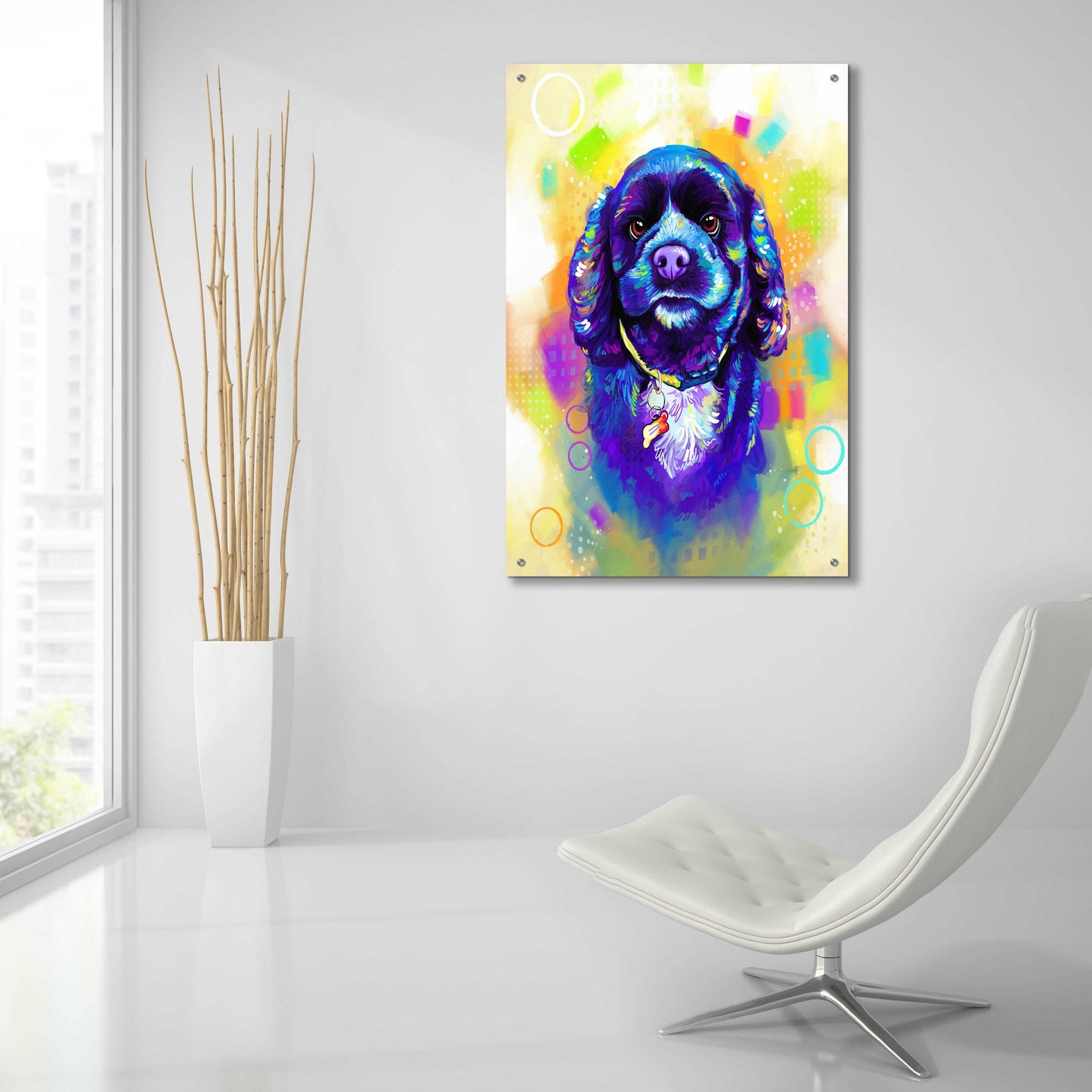 Epic Art 'Pop Art Cocker Spaniel' by Furbaby Affiliates, Acrylic Glass Wall Art,24x36