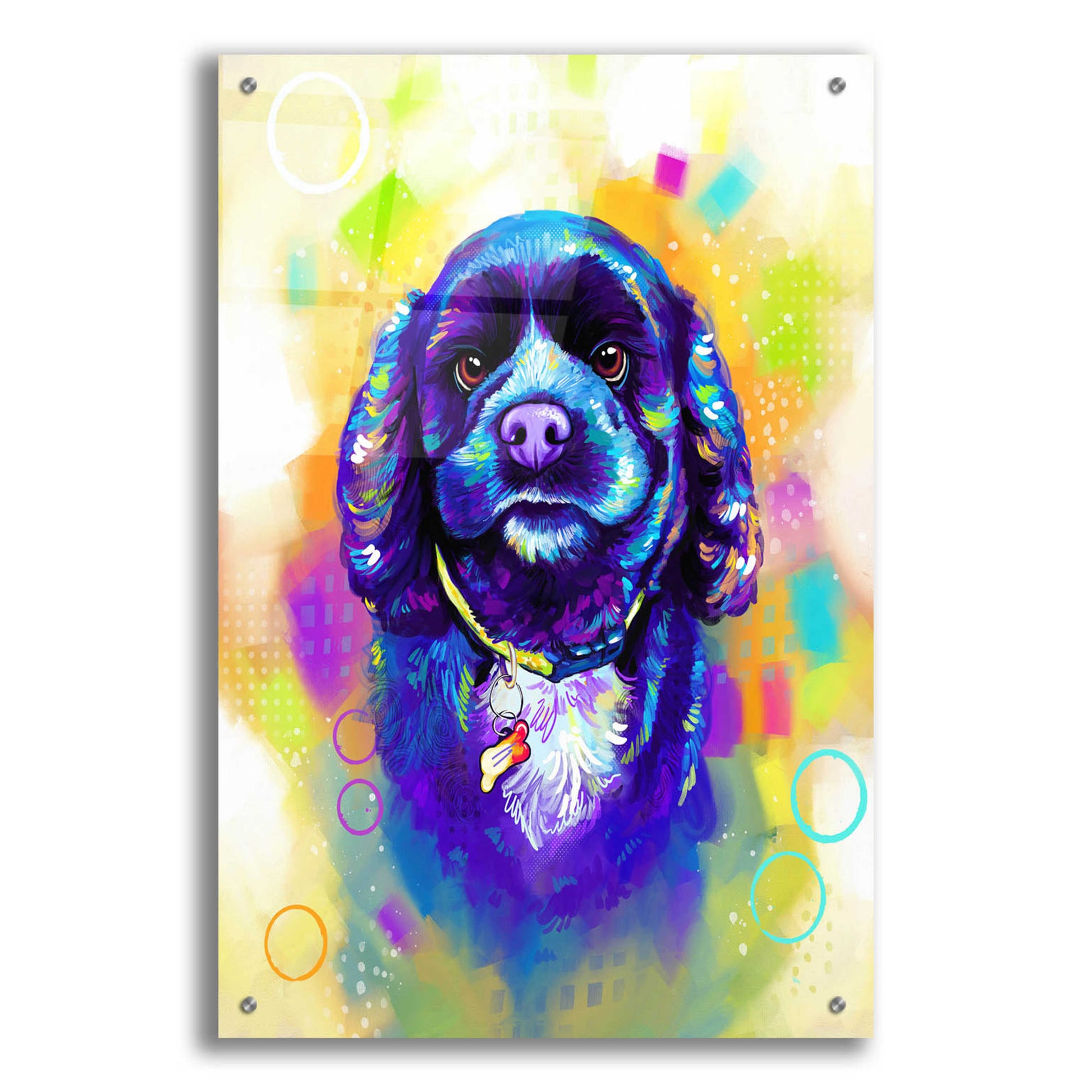 Epic Art 'Pop Art Cocker Spaniel' by Furbaby Affiliates, Acrylic Glass Wall Art,24x36