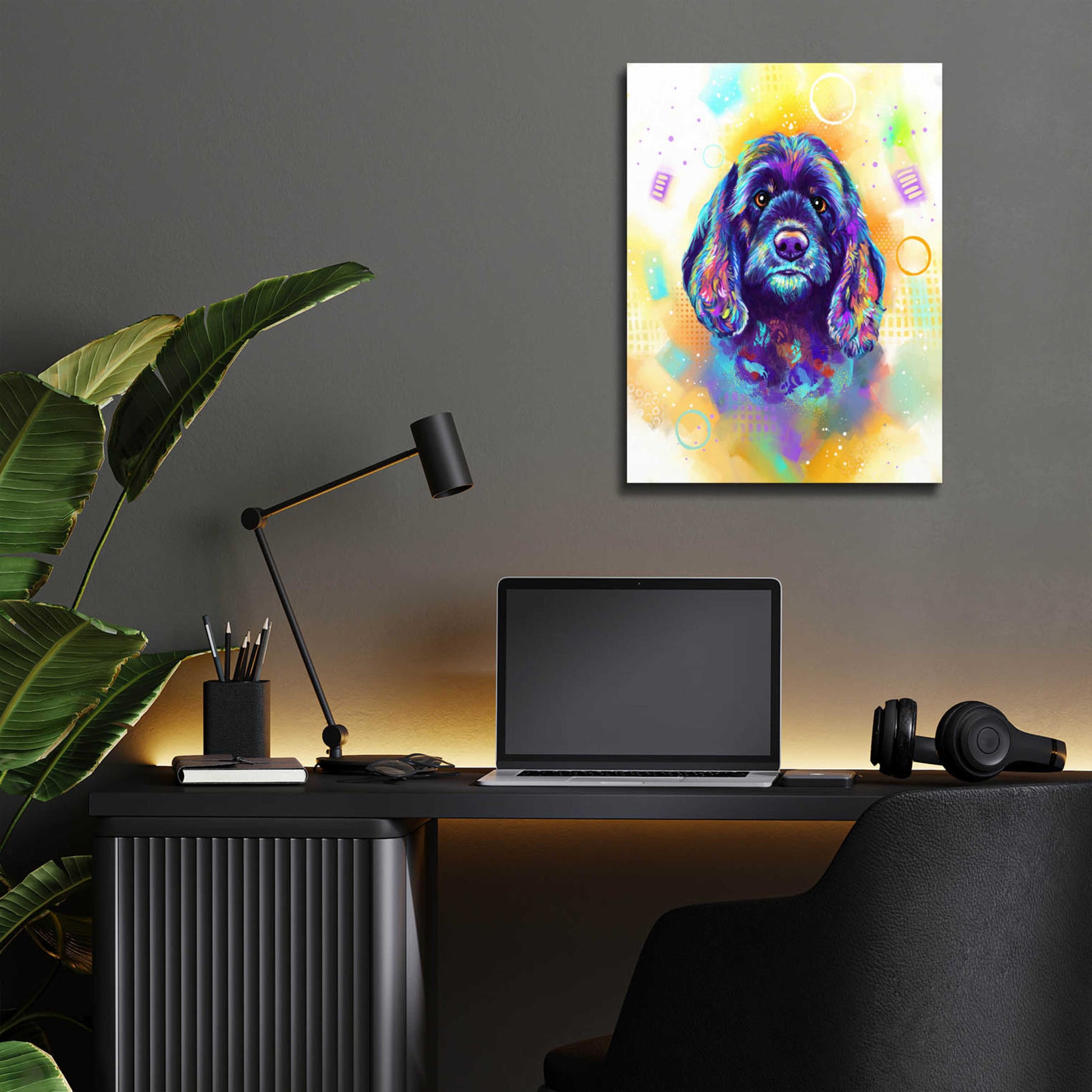 Epic Art 'Pop Art Cocker Spaniel 2' by Furbaby Affiliates, Acrylic Glass Wall Art,12x16