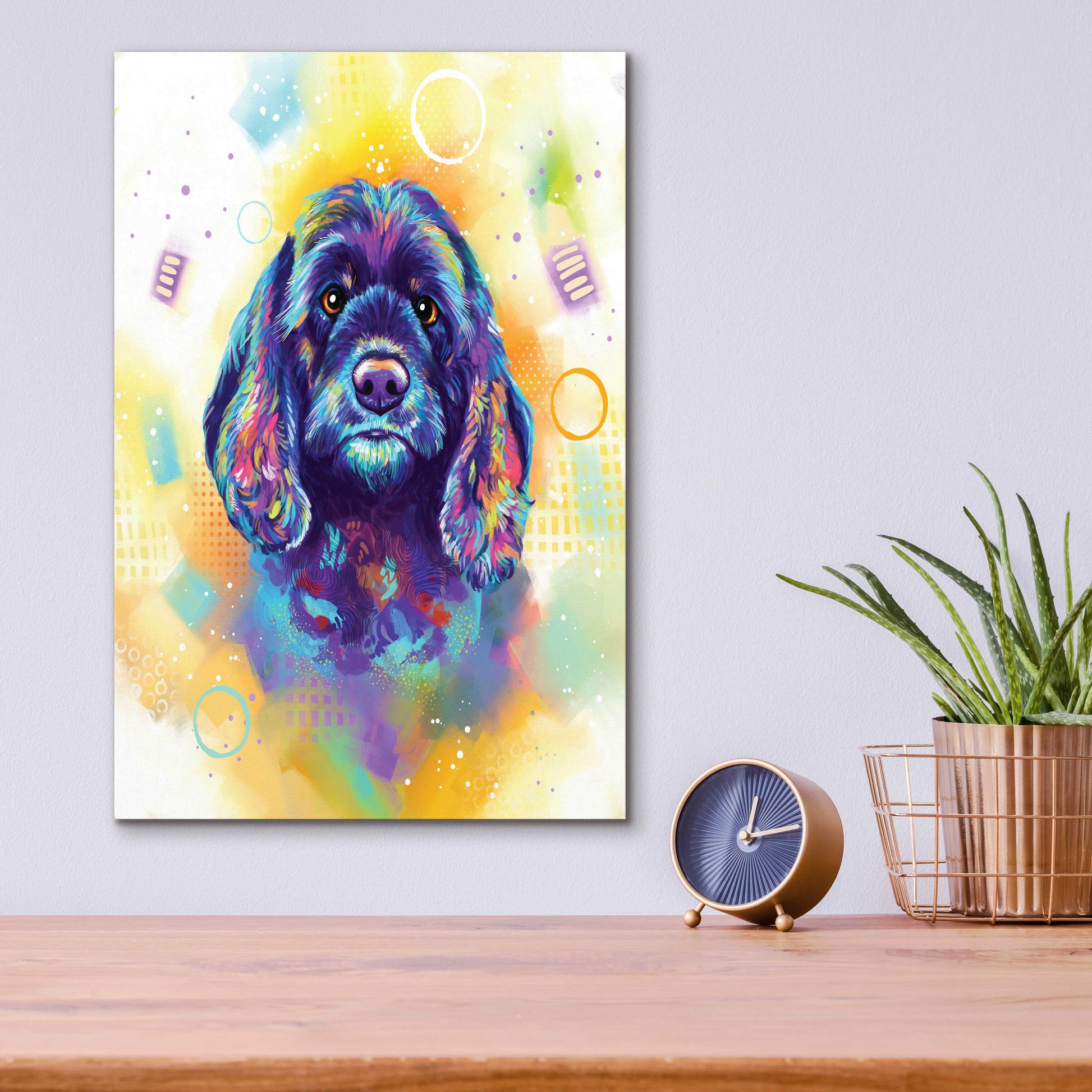 Epic Art 'Pop Art Cocker Spaniel 2' by Furbaby Affiliates, Acrylic Glass Wall Art,12x16